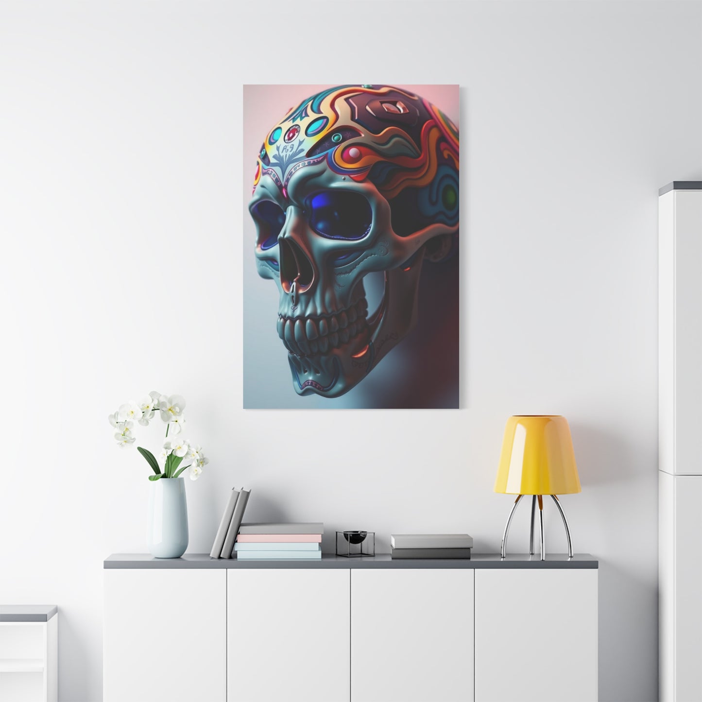 3D Trippy Skull Art By Ali Gulec Art Supreme Gallery Wall Art & Canvas Print