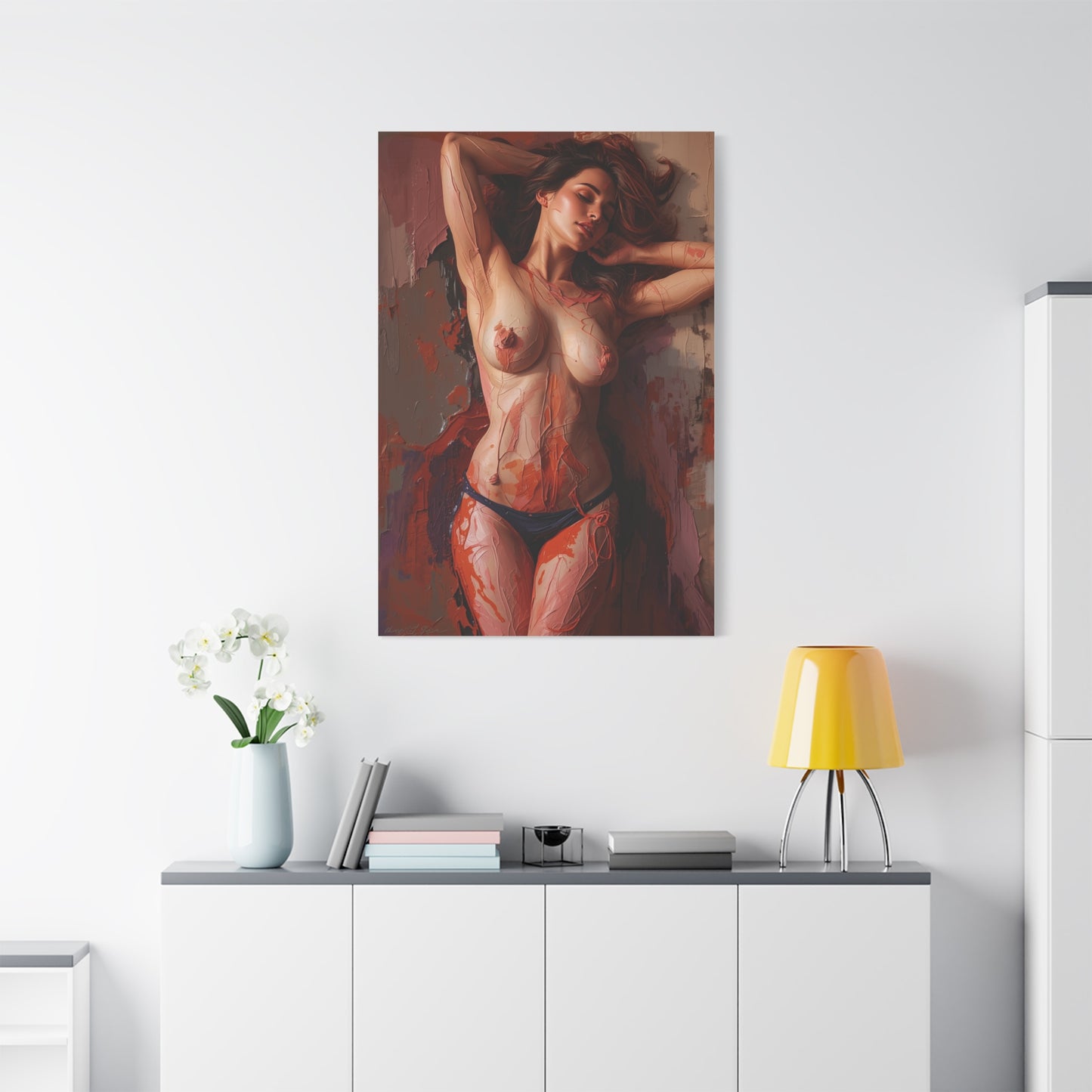 Sensual Impasto Figure Composition Wall Art & Canvas Print