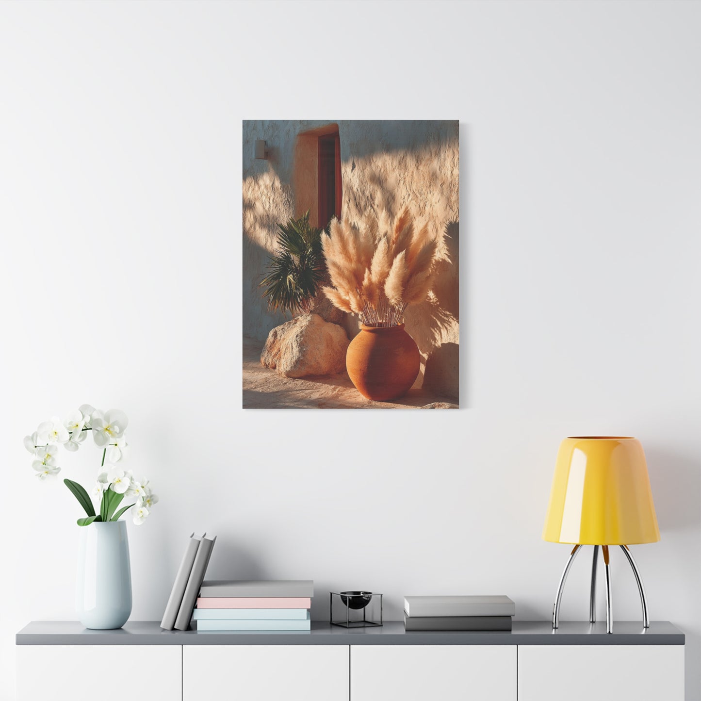 Pampas Grass Terracotta Still Life Wall Art & Canvas Print
