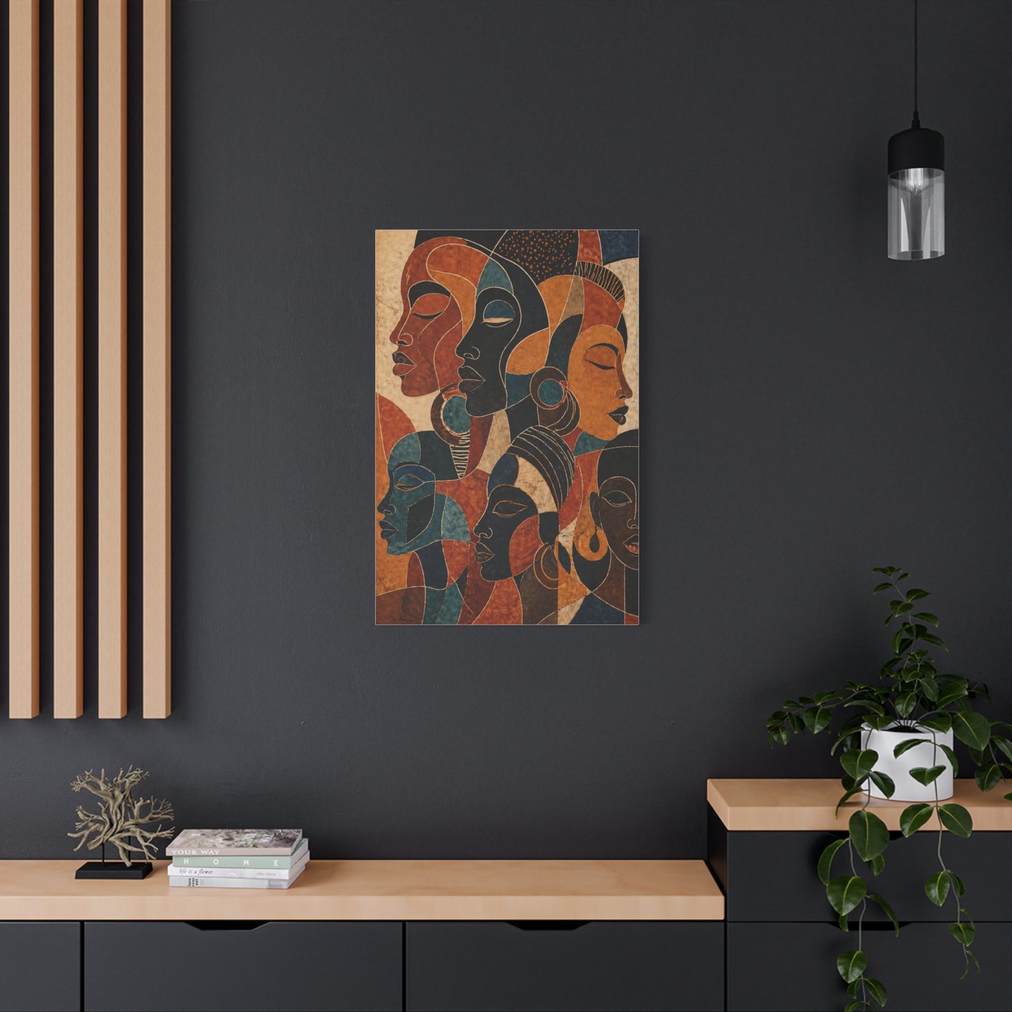 Abstract African Faces Composition Wall Art & Canvas Print