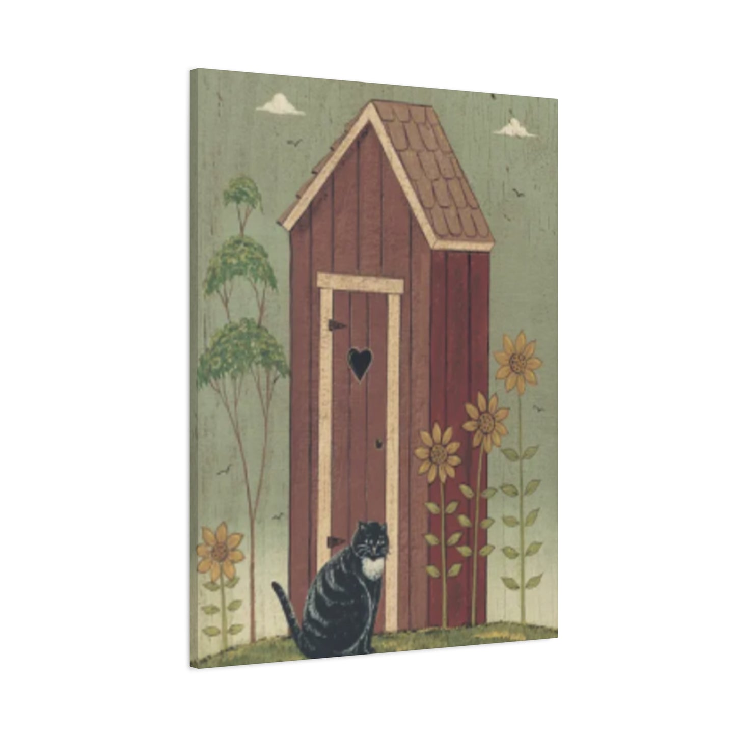 Cat With Cat House Kimble Warren Wall Art & Canvas Prints