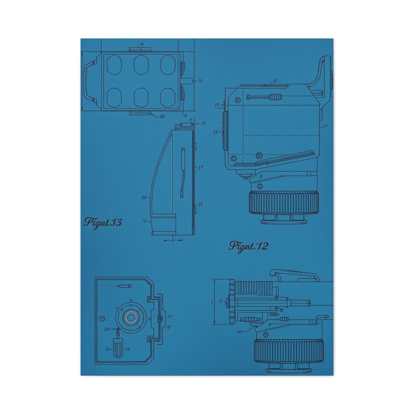 Blueprint & Patent Sketches Art Luxury Canvas Wall Art & Canvas Print