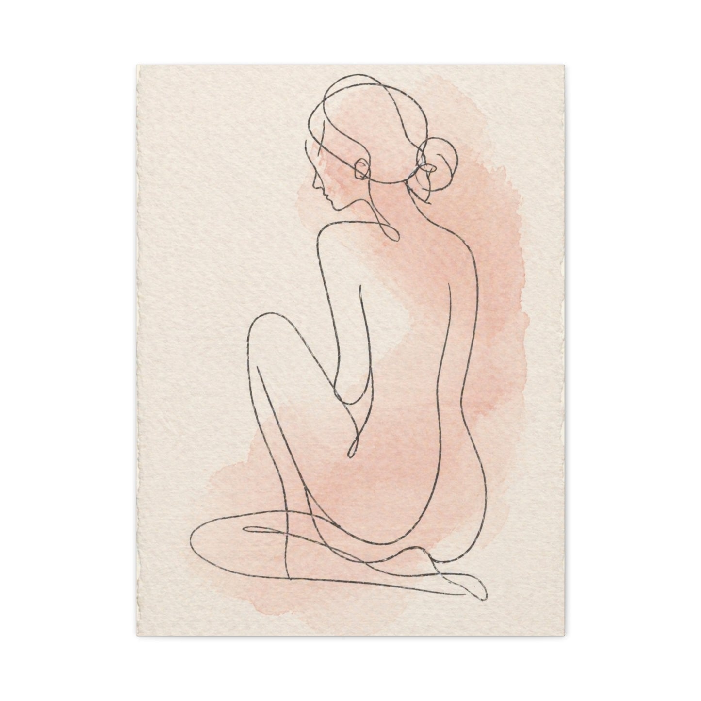Minimal Blush Line Figure Wall Art & Canvas Print