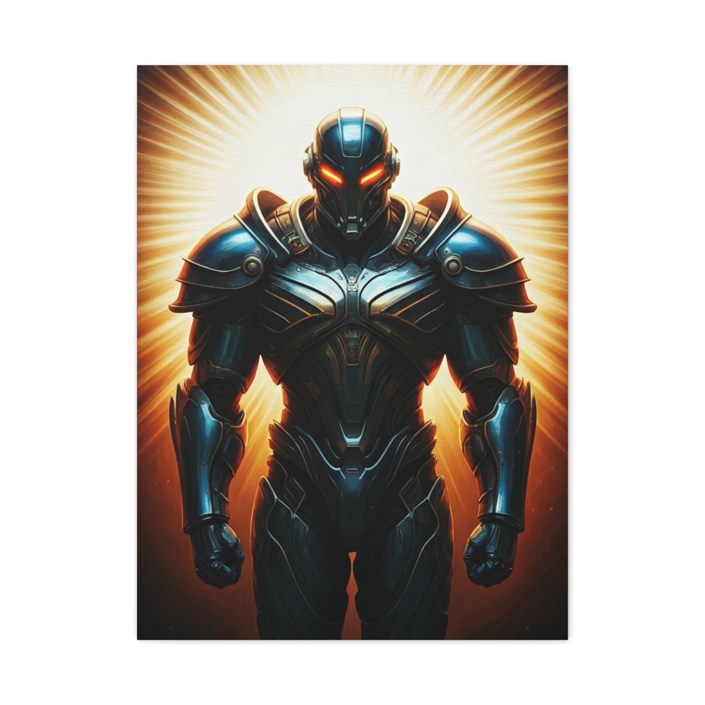 Radiant Cyber Warrior Wall Art & Canvas Print