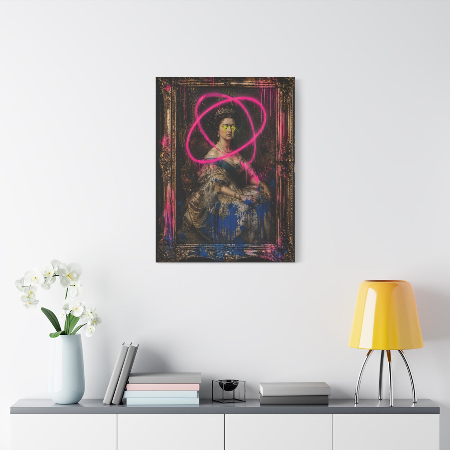 Graffiti Royal Portrait Rebellion Street Wall Art & Canvas Print