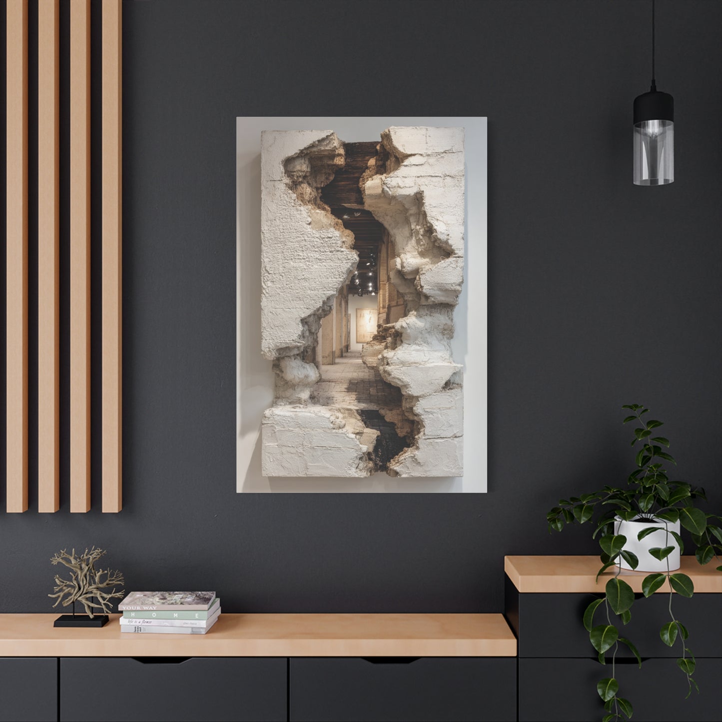 Sculptural Ruptured Wall Passage Wall Art & Canvas Print