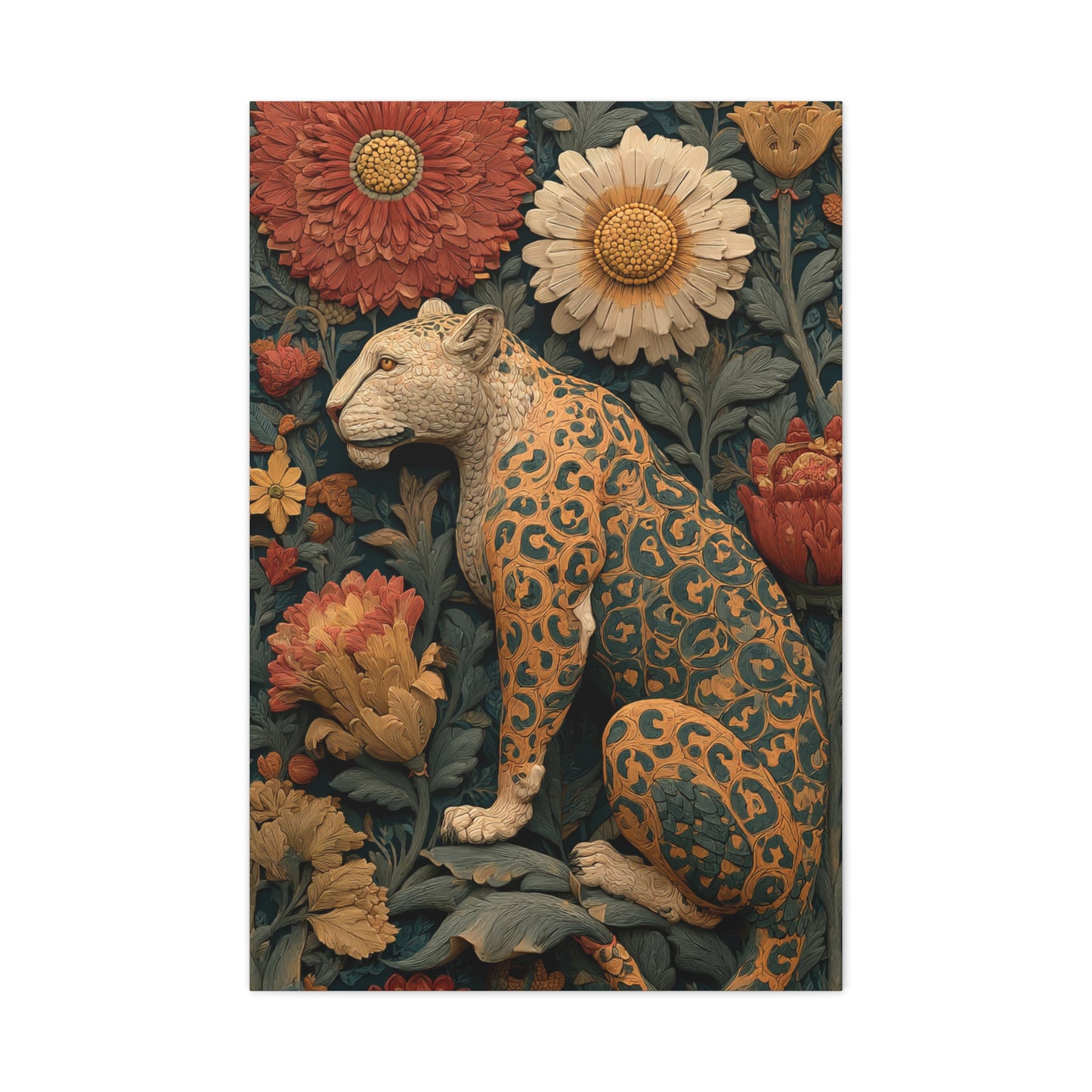 Talavera Jaguar Folk Pattern Wall Art & Canvas Print