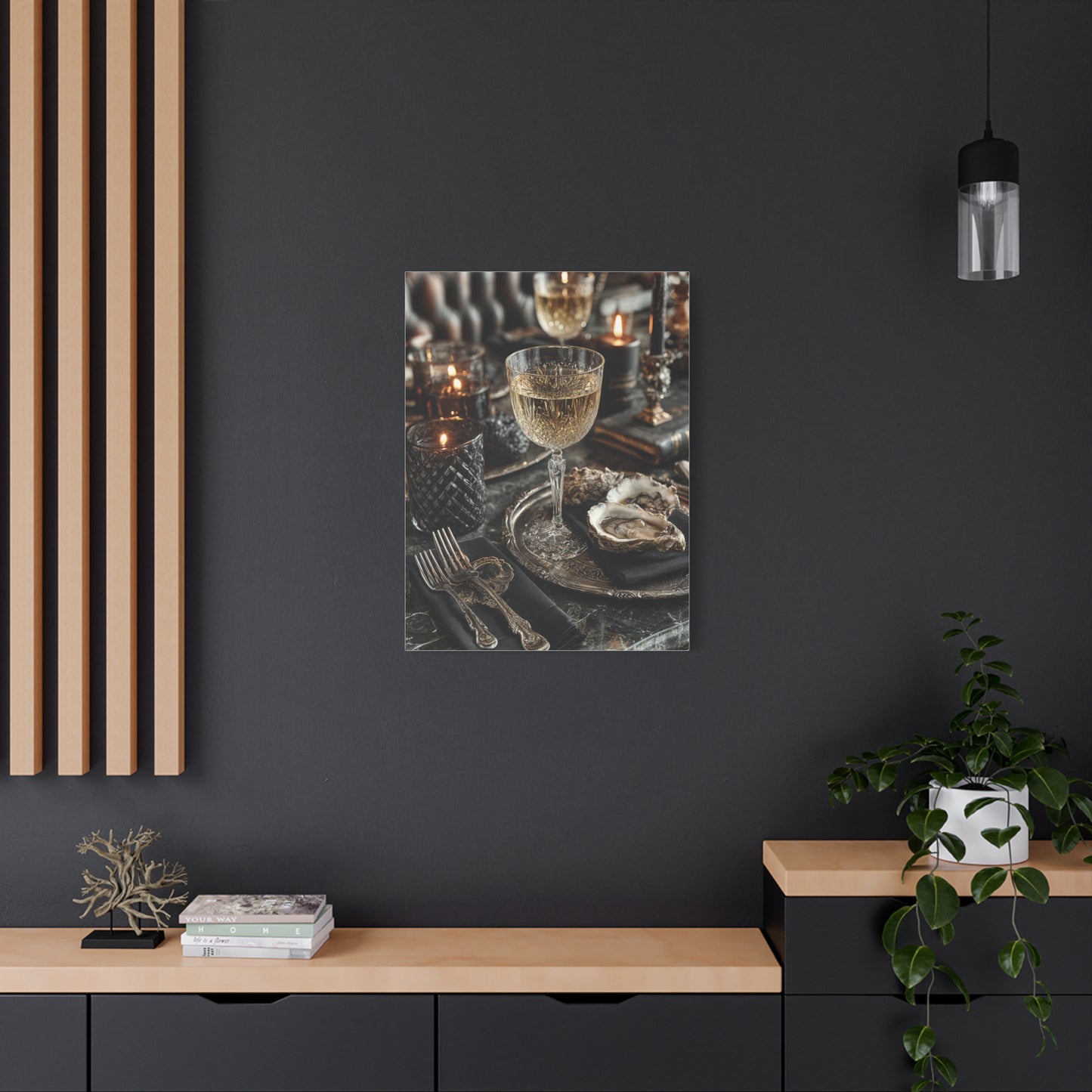 Champagne and Oyster Luxury Table Wall Art & Canvas Print