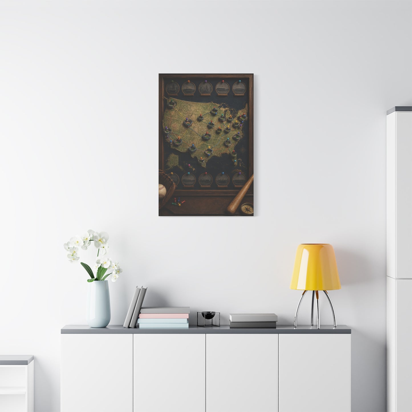 Interactive Stadium Tracker Map Sports Wall Art & Canvas Print