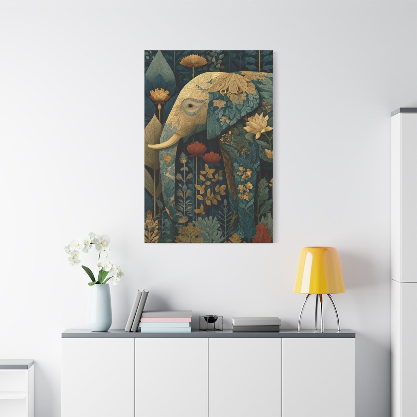 Botanical Heritage Elephant Wall Art & Canvas Print