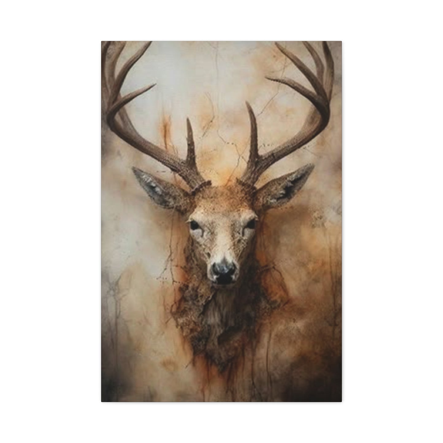 Reindeer Head Painting Wall Art & Canvas Prints