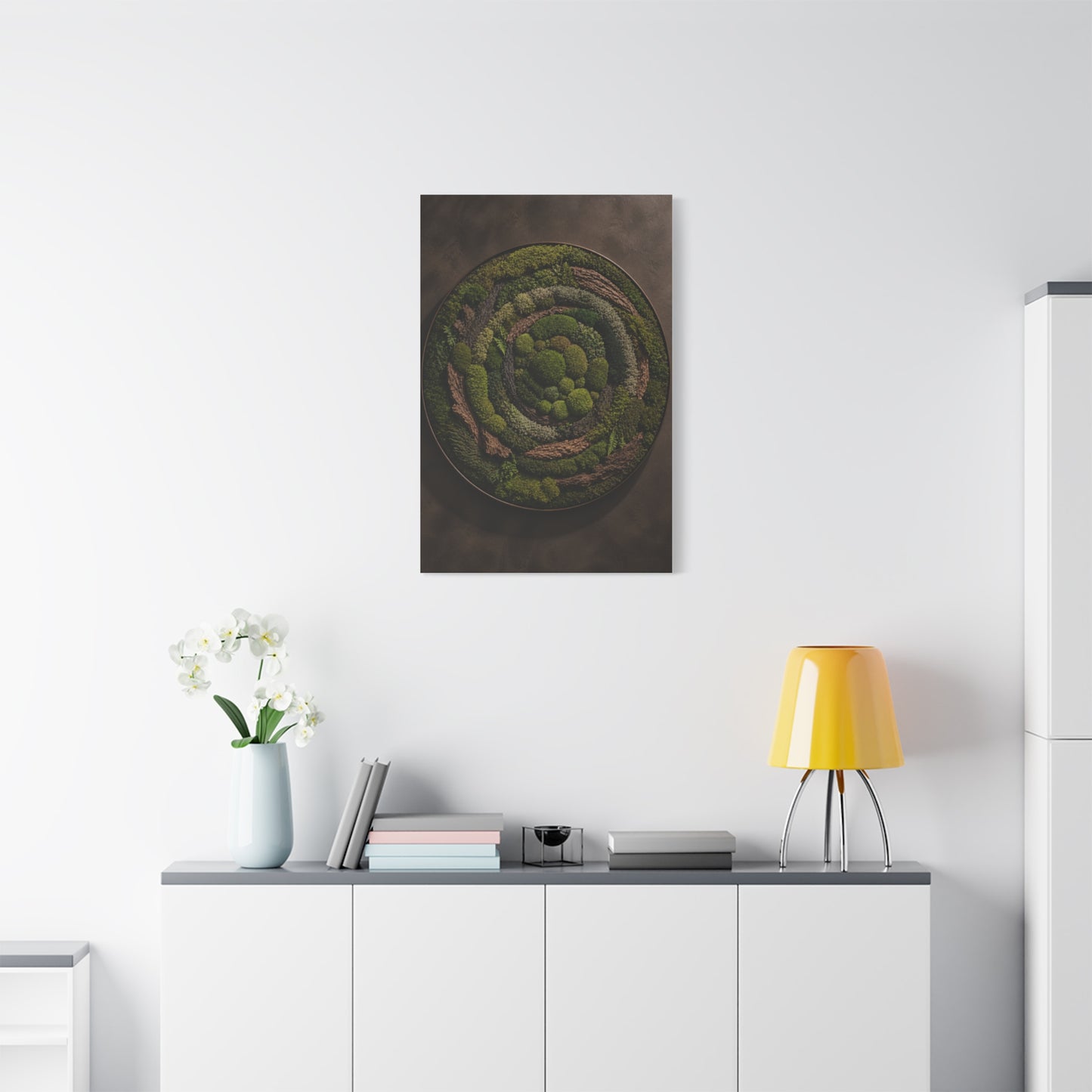 Circular Preserved Moss Relief Wall Art & Canvas Print