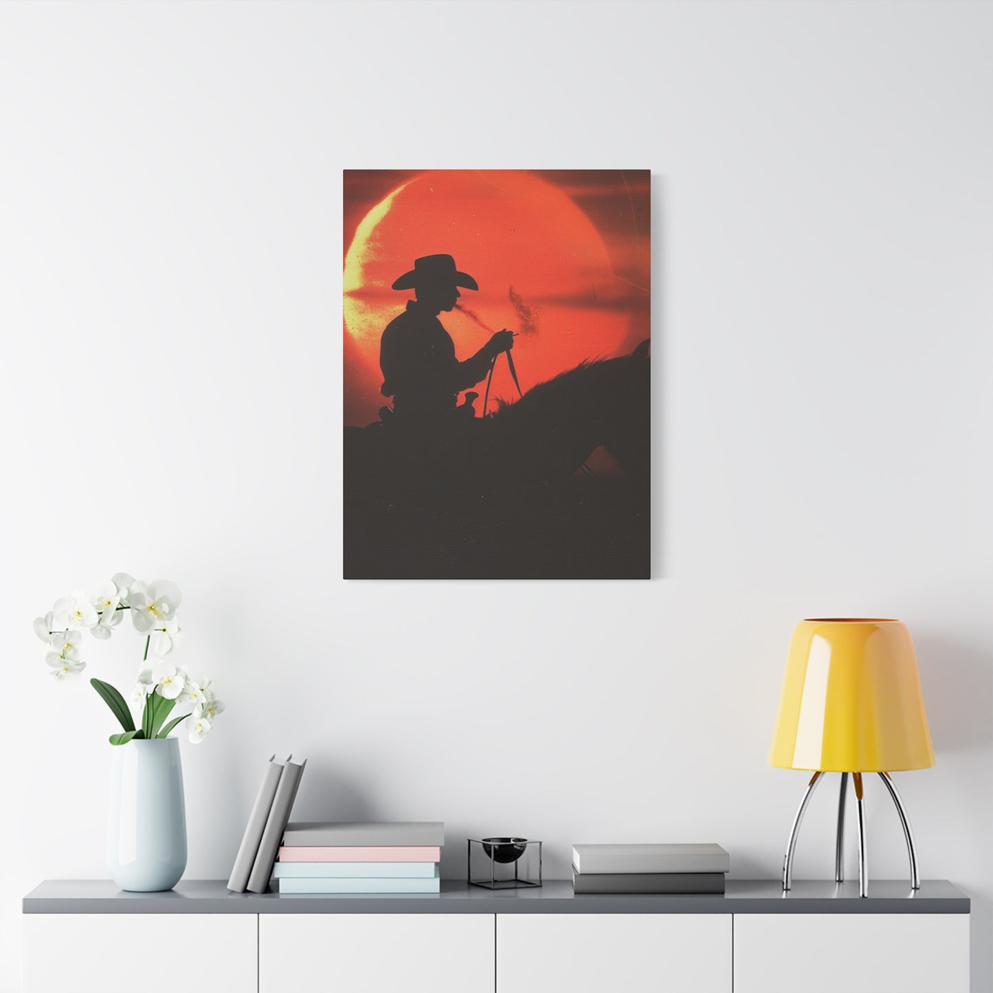 Cowboy In Dawn Wall Art & Canvas Prints