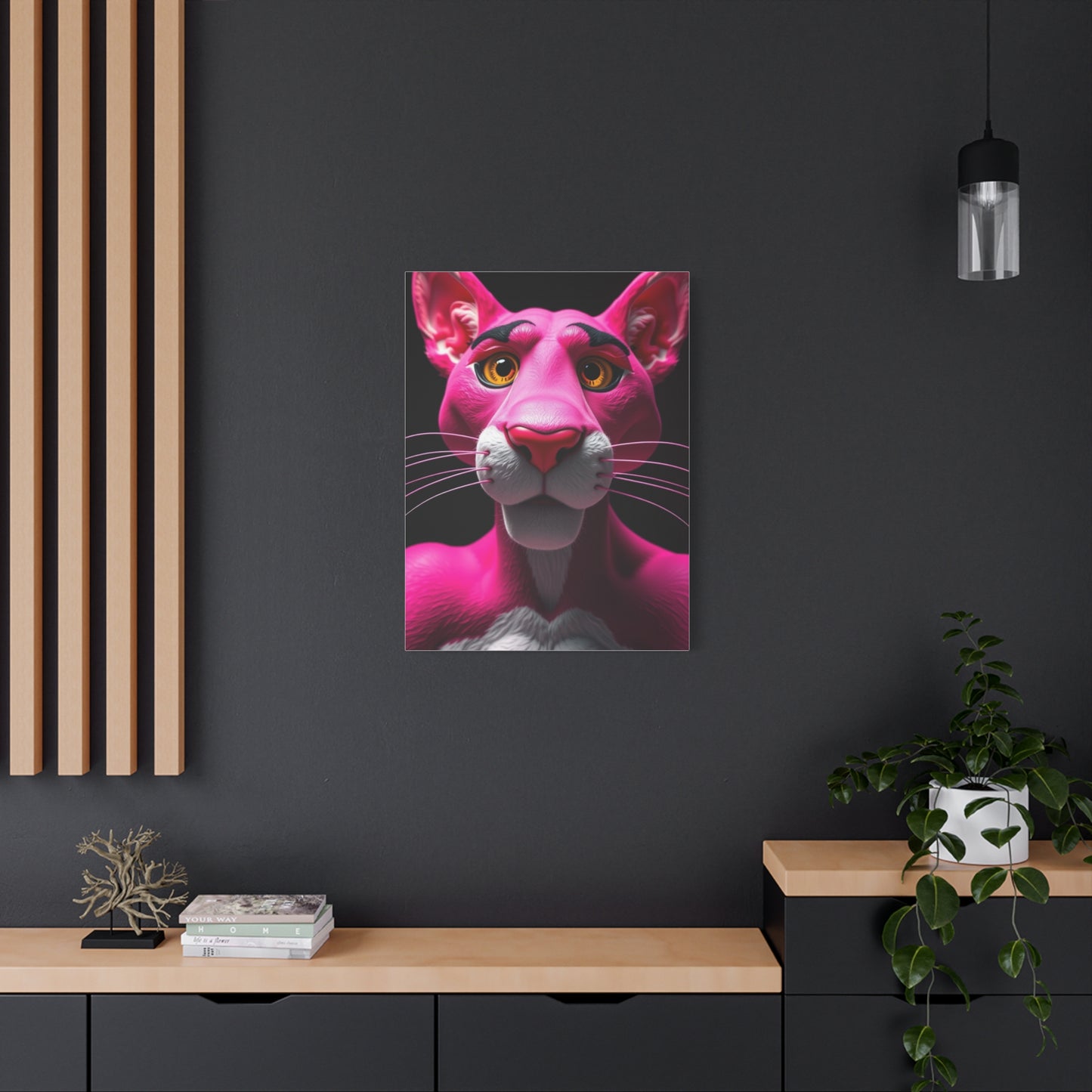 Blush Feline Masterpiece Wall Art & Canvas Print