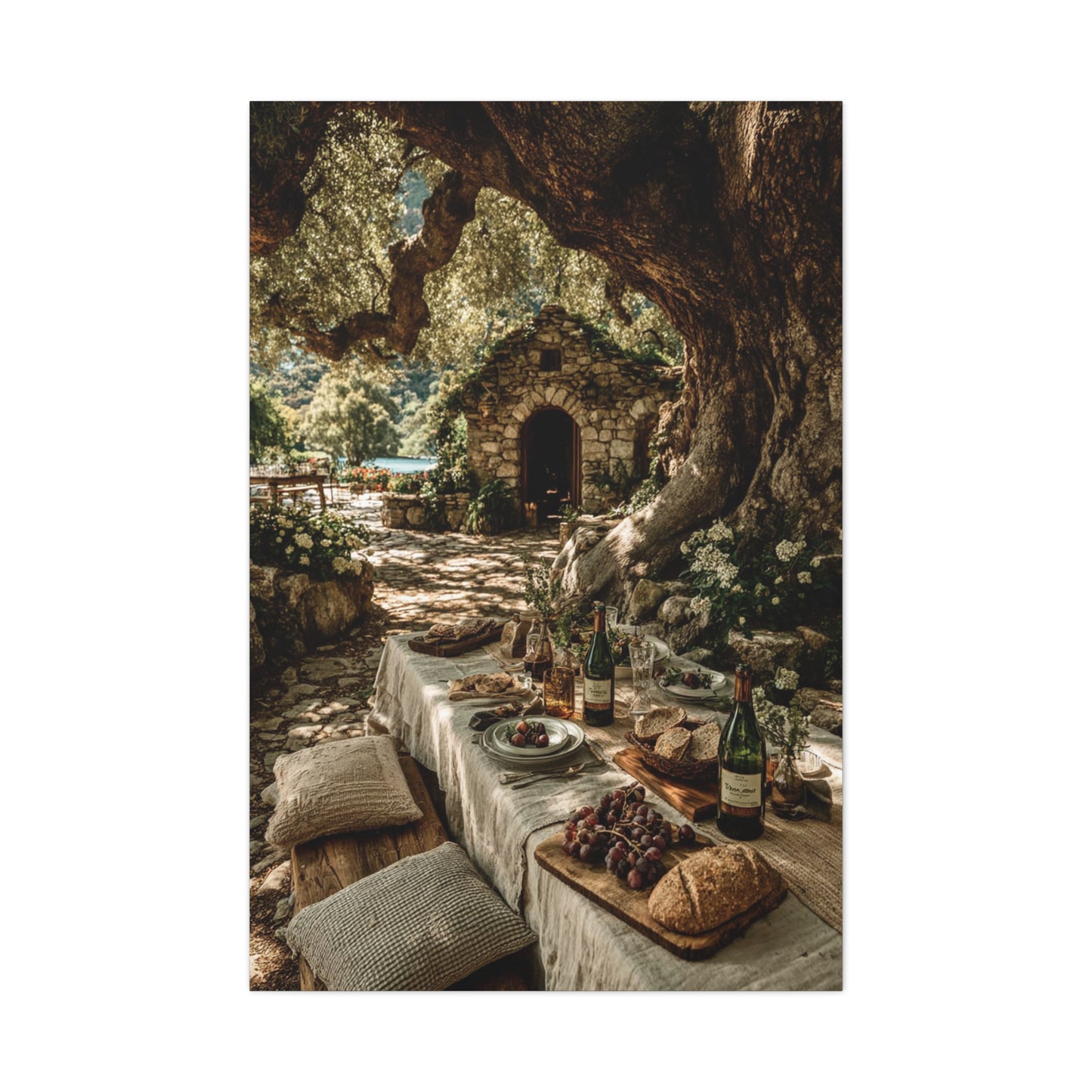 Olive Grove Countryside Lunch Wall Art & Canvas Print