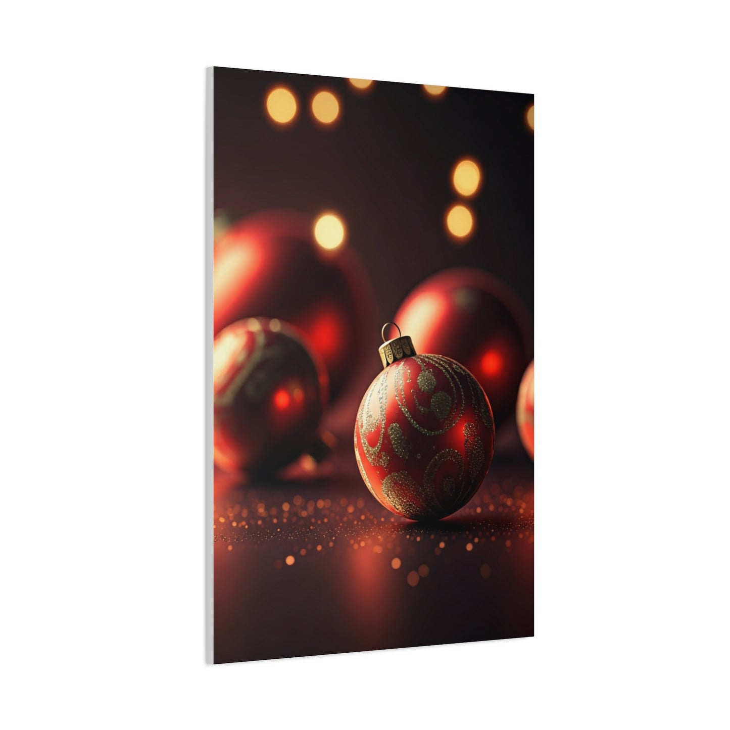 Red Christmas Baubles Festive Glow Wall Art & Canvas Print