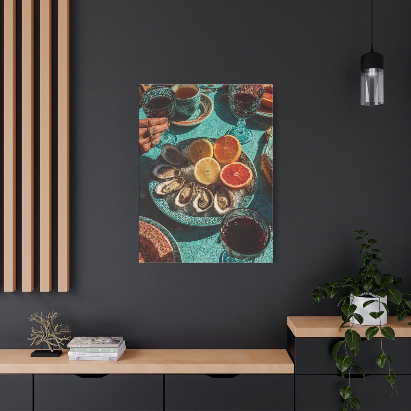 Mediterranean Seafood Table Still Life Wall Art & Canvas Print