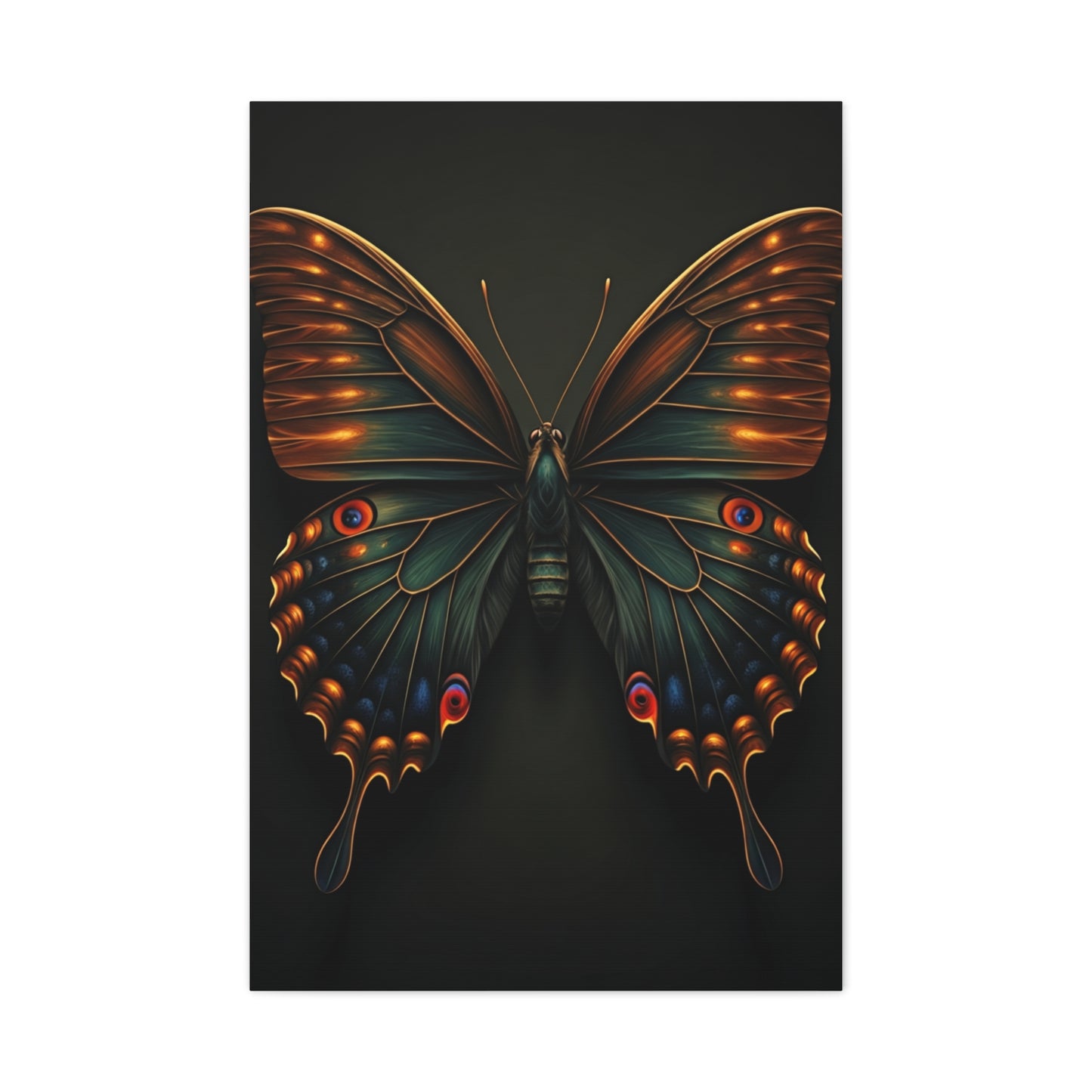 Peacock Pattern Butterfly Portrait Wall Art & Canvas Prints