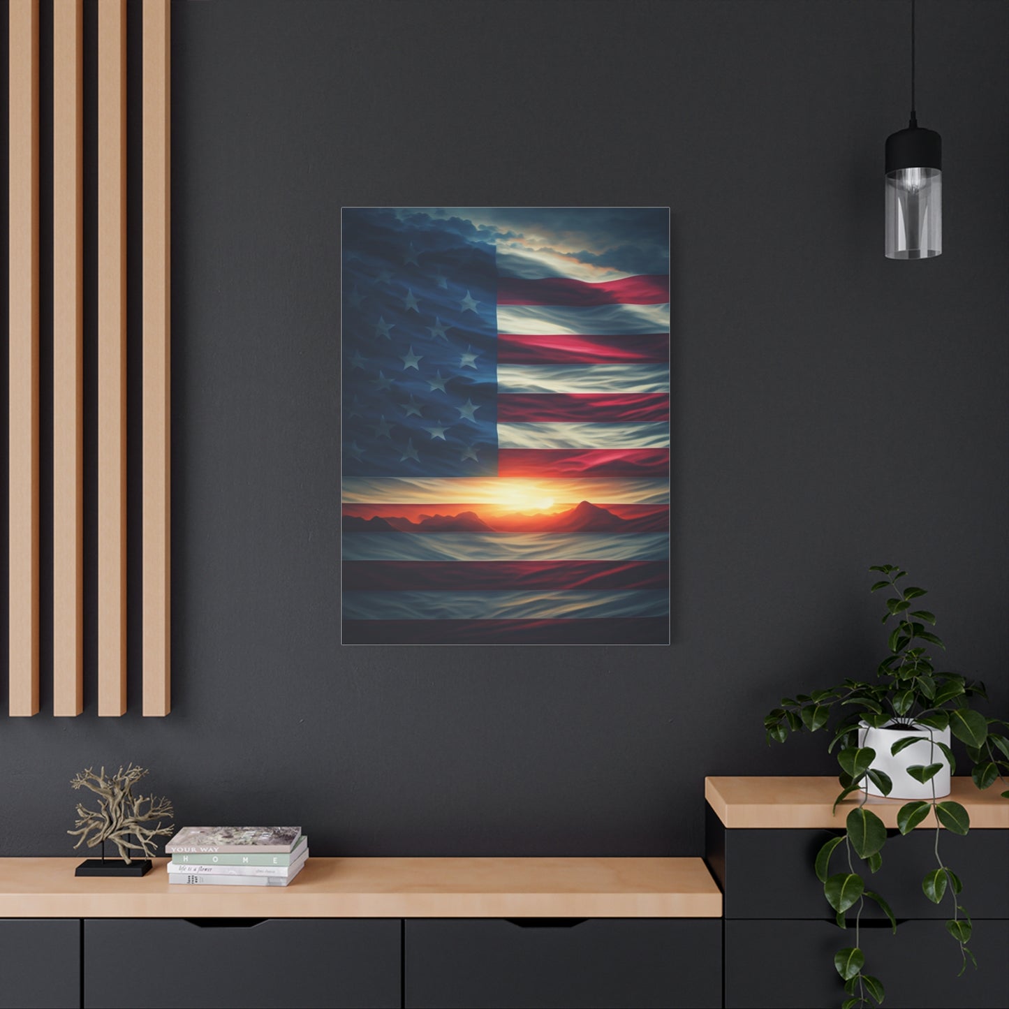 Stars and Stripes Dawn Reflection Wall Art & Canvas Prints