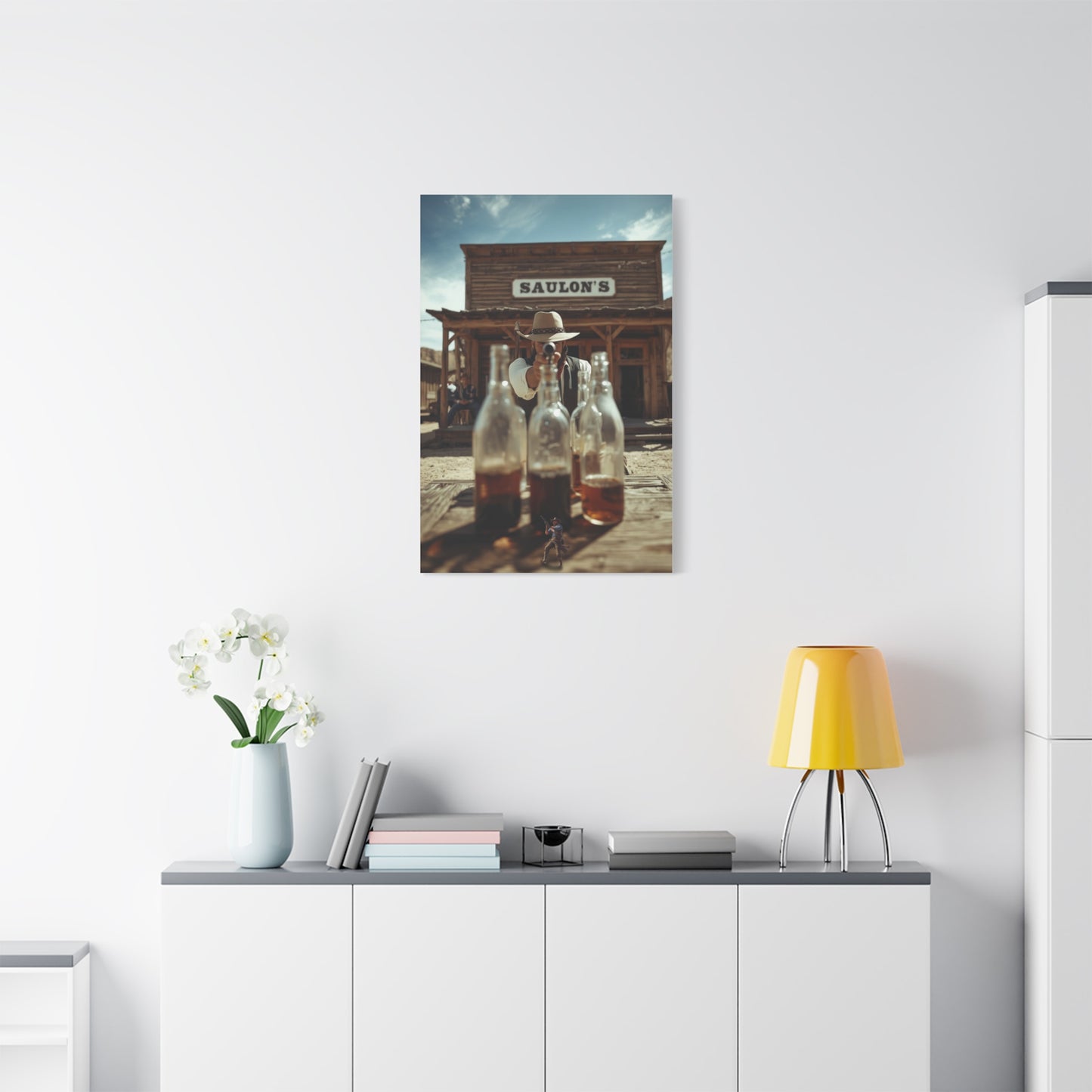Saloon Bottle Shooting Challenge Wall Art & Canvas Print