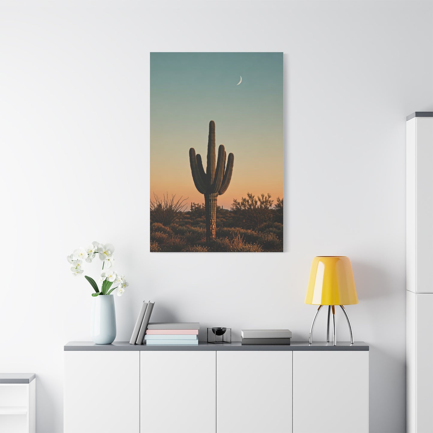 Solitary Saguaro Under Open Desert Sky Wall Art & Canvas Prints