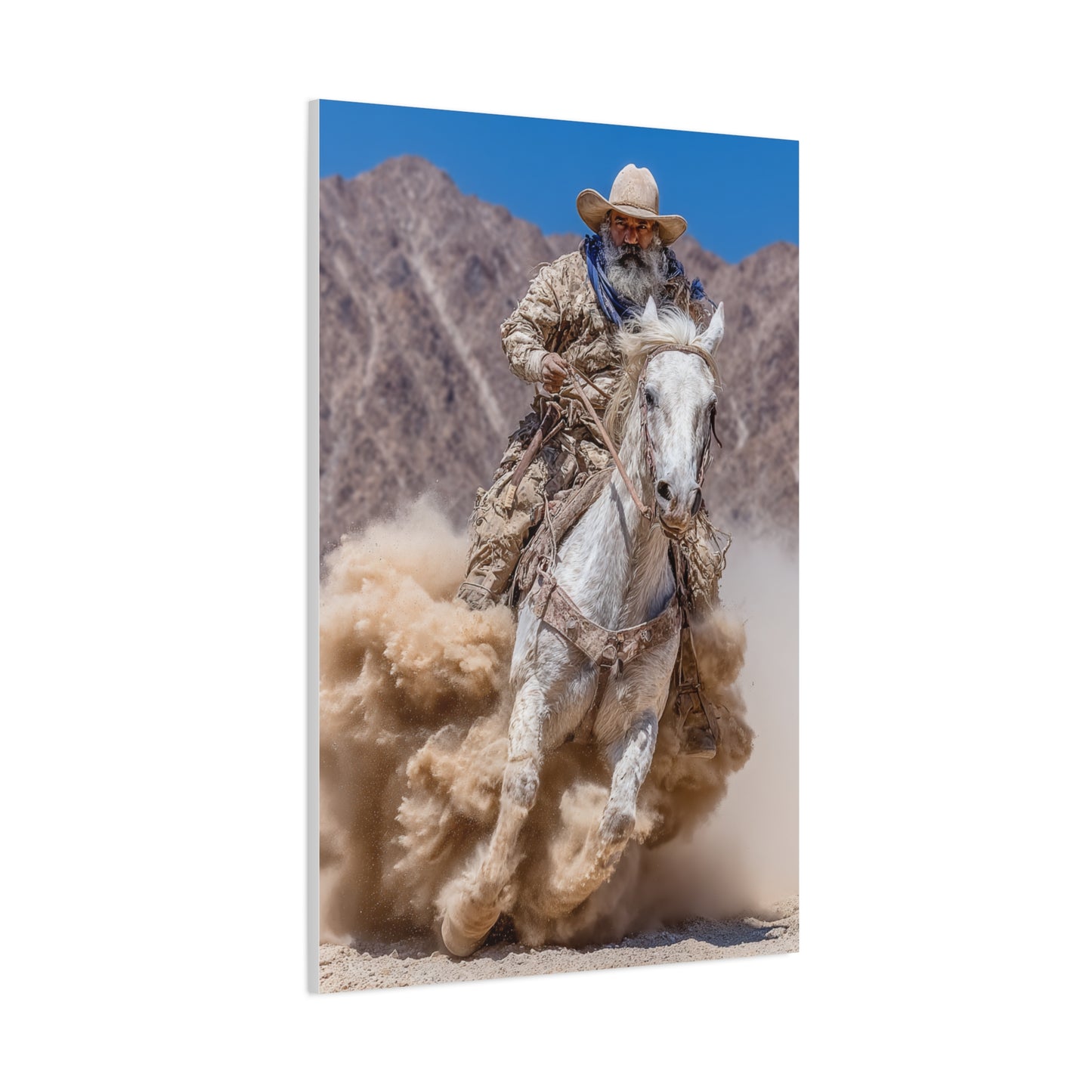 Dust Storm Cowboy Gallop Wall Art & Canvas Print