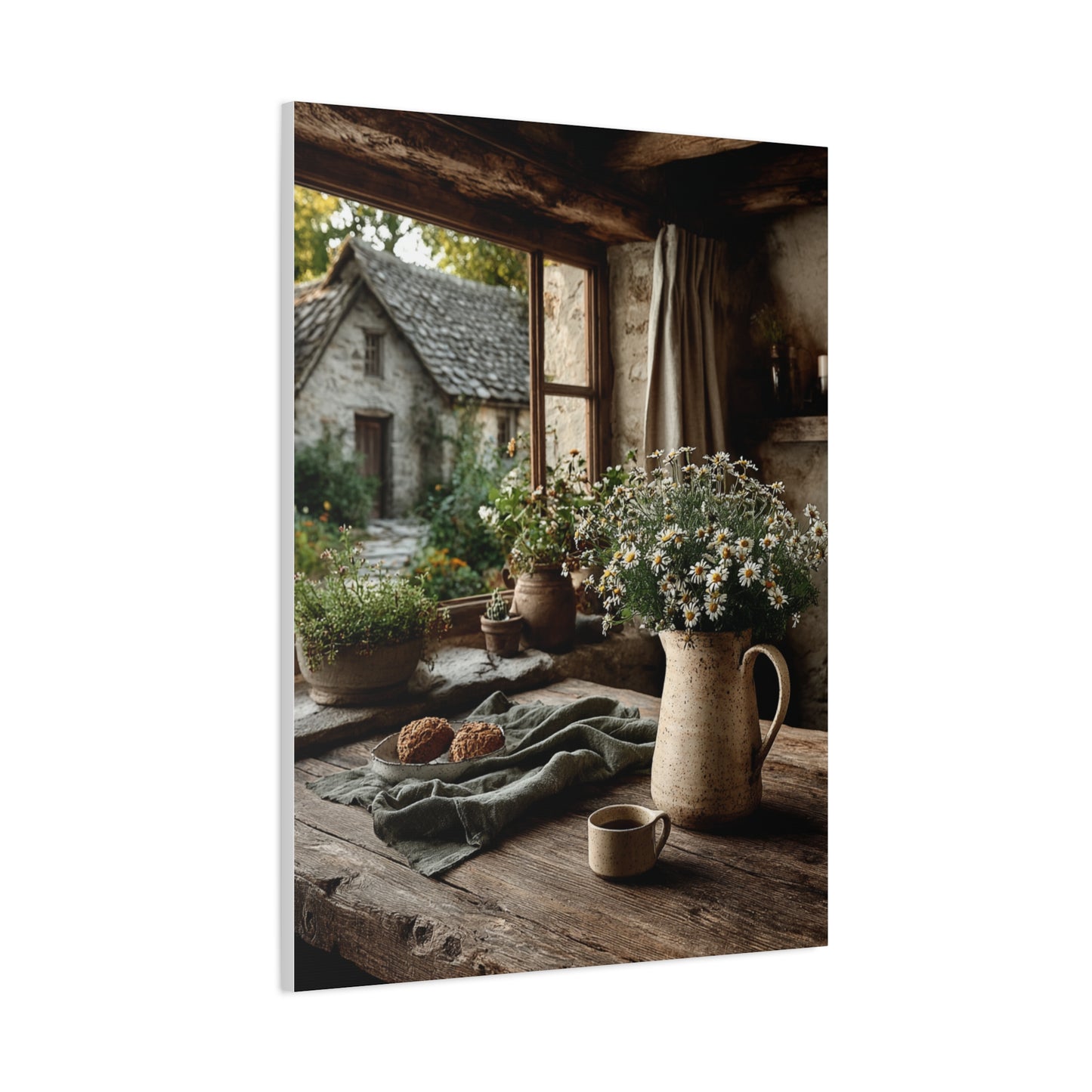 Rustic Farmhouse Window Still Life Wall Art & Canvas Print