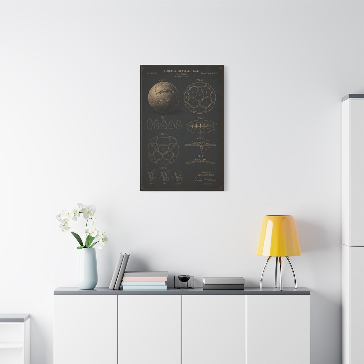 Vintage Soccer Ball Patent Sports Wall Art & Canvas Print