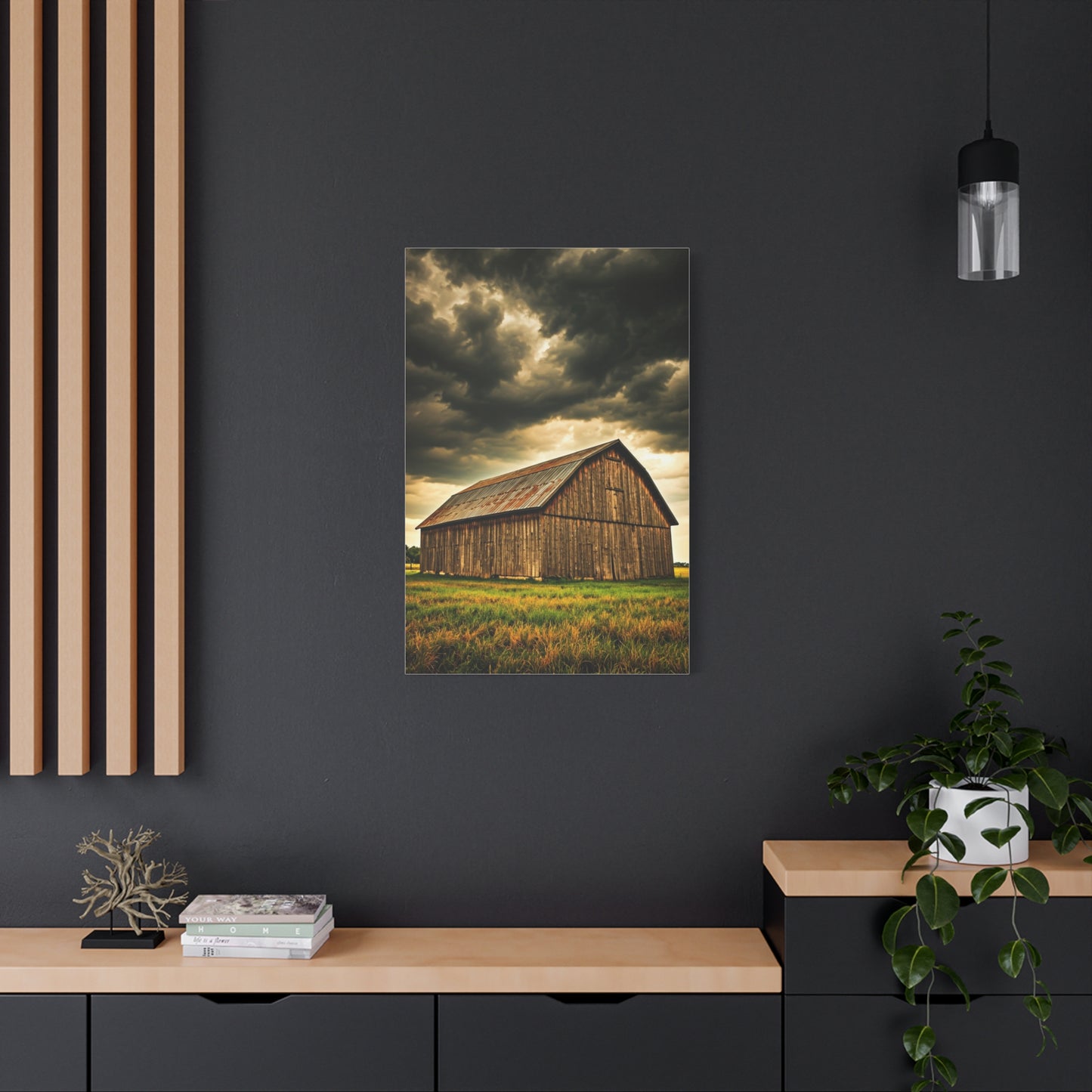 Weathered Barn Under Gathering Storm Wall Art & Canvas Prints