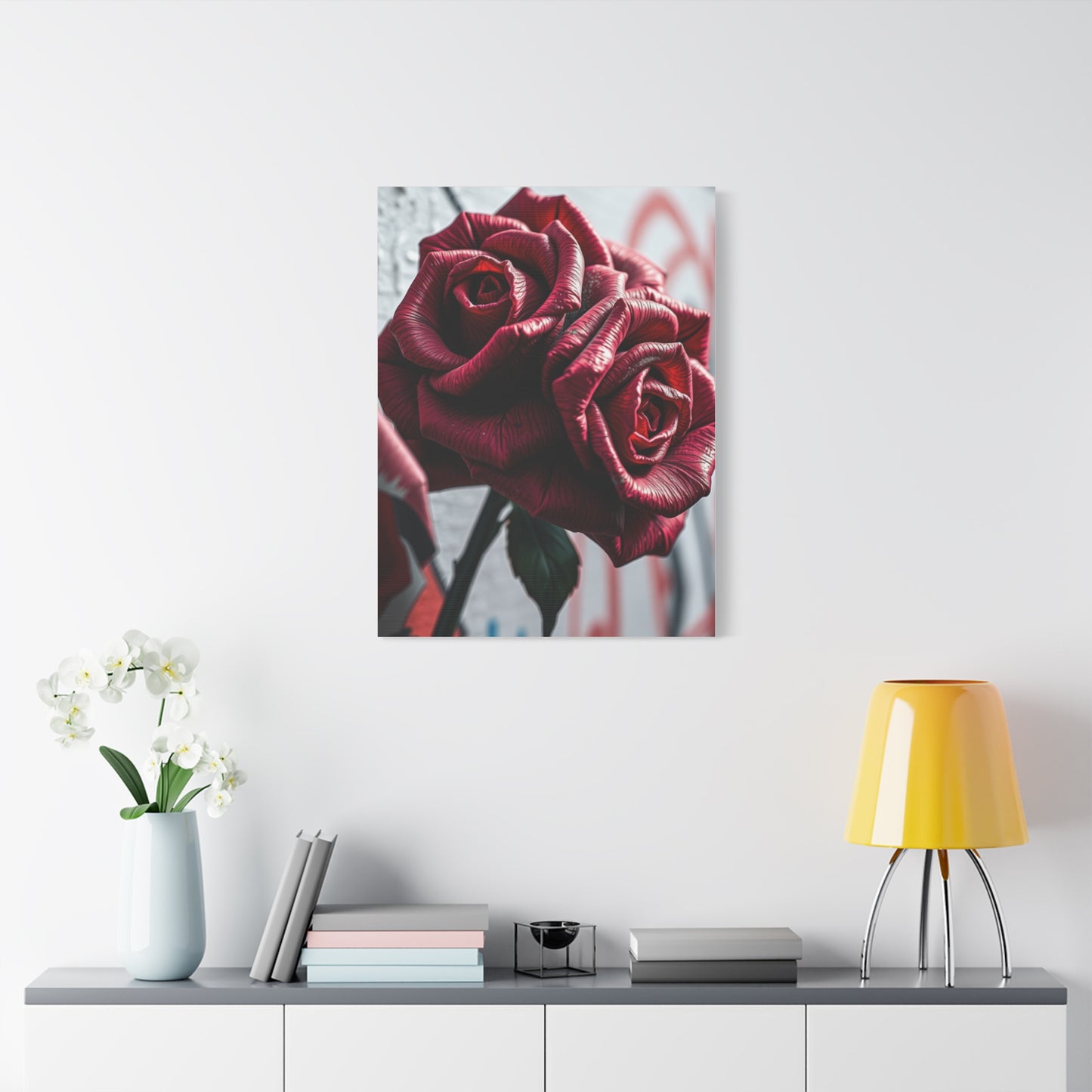 Vivid Rose Graffiti Masterpiece Wall Art & Canvas Print