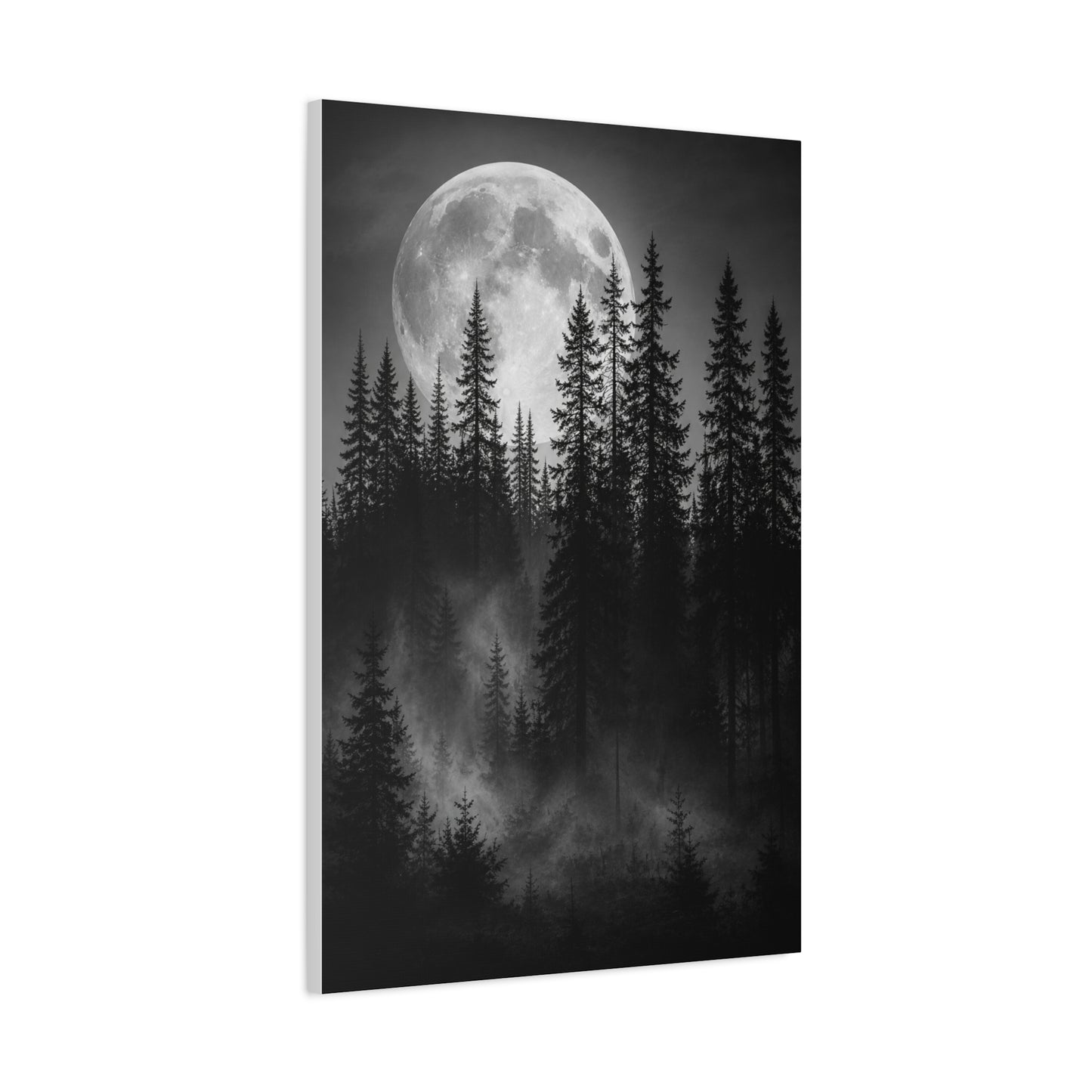 Moonlit Pine Forest Mystical Night Trees Wall Art & Canvas Print