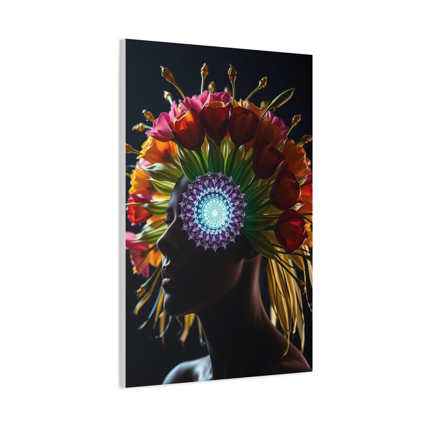 Opulent Bloom Silhouette Wall Art & Canvas Print