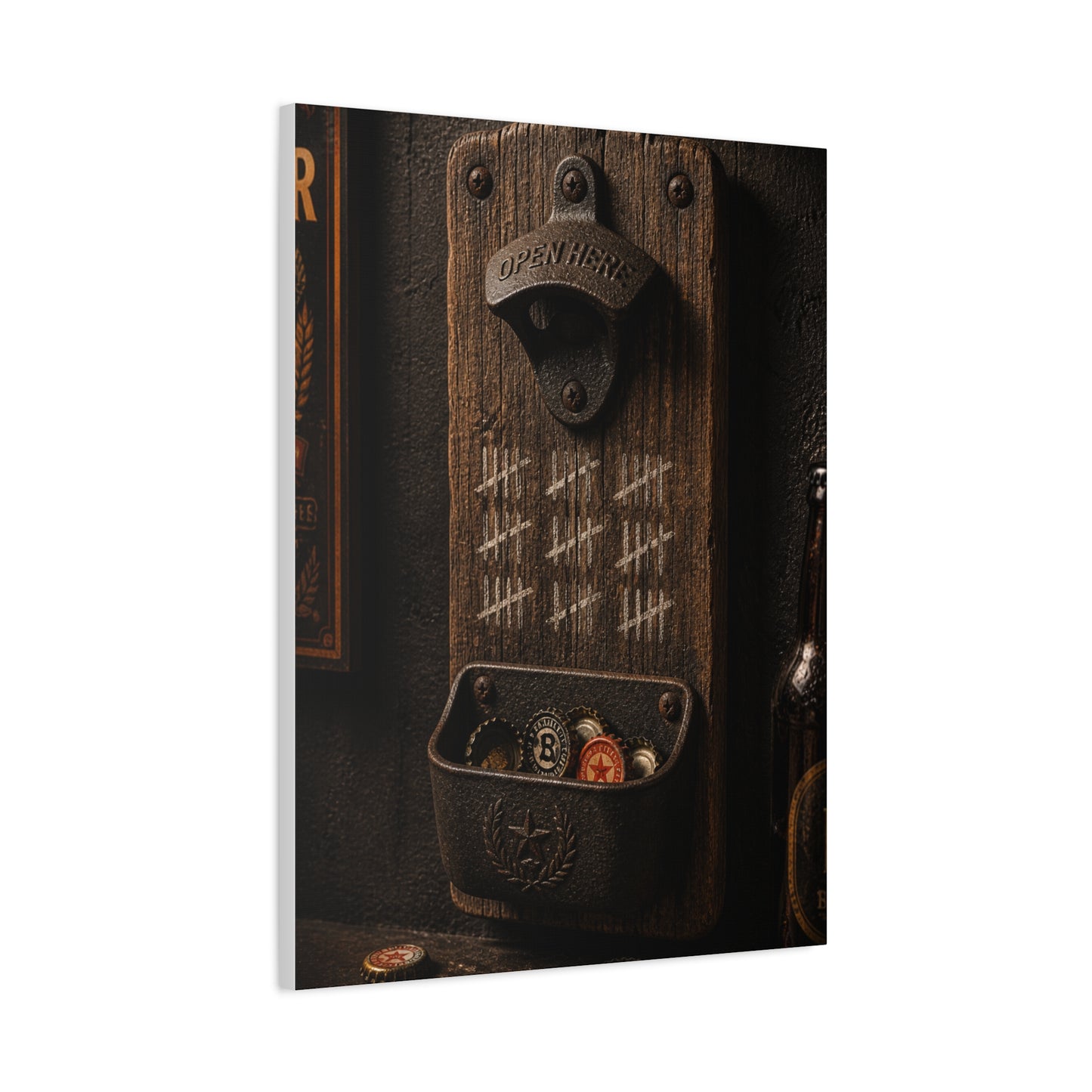 Rustic Bottle Opener Wall Sculpture Wall Art & Canvas Print