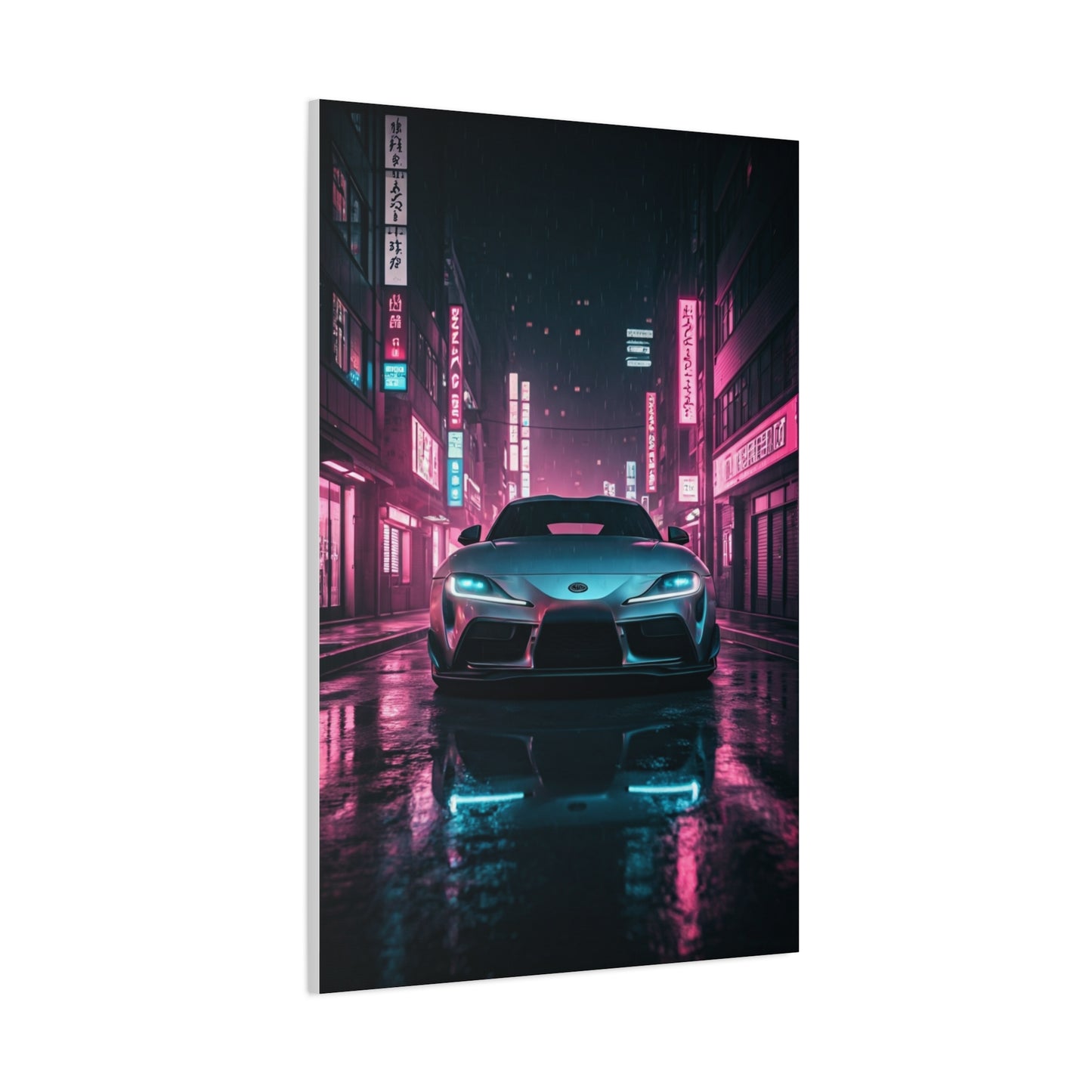 Toyota Supra Mk5 Cyberpunk Street Reflections Wall Art & Canvas Prints