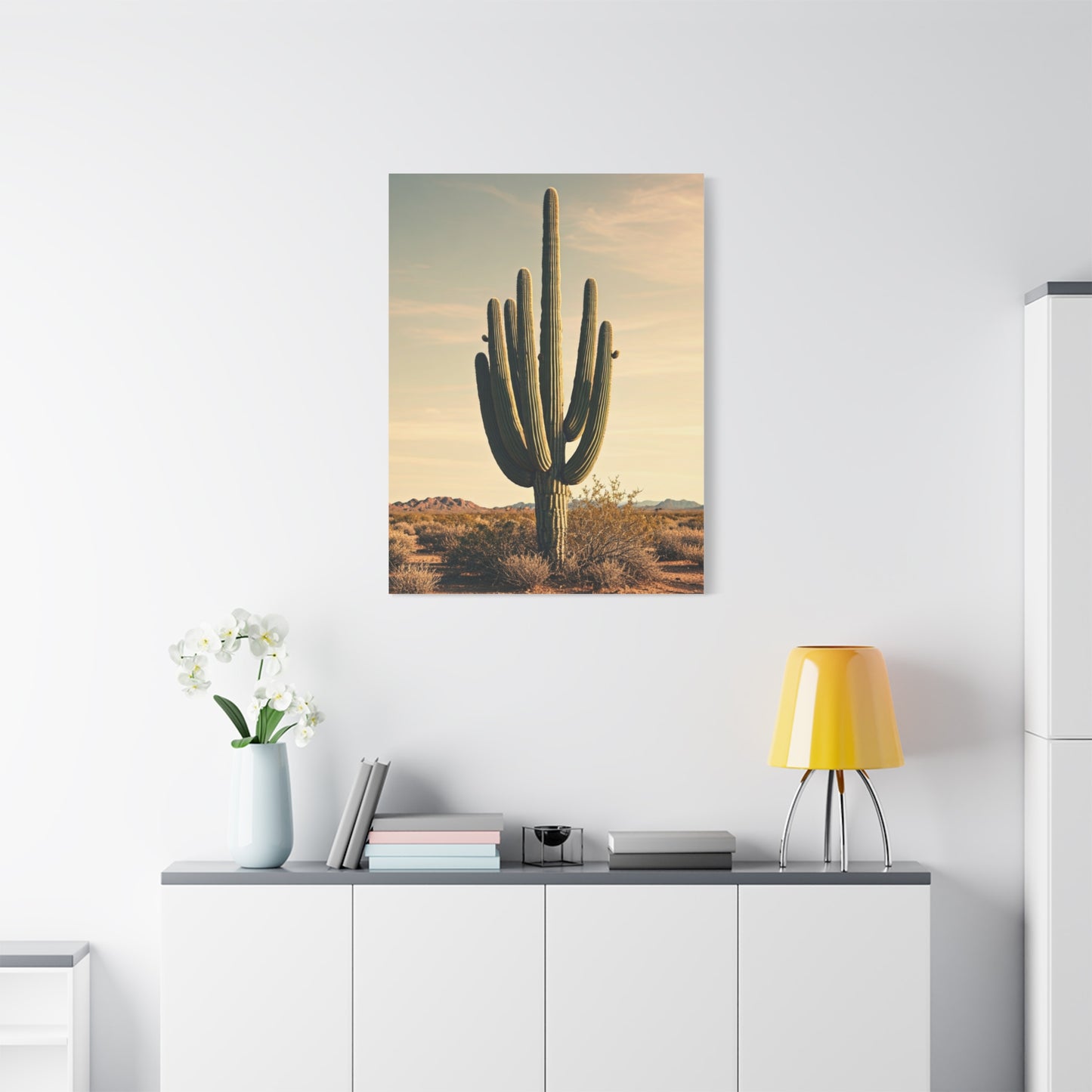 Golden Desert Saguaro Landscape Wall Art & Canvas Prints