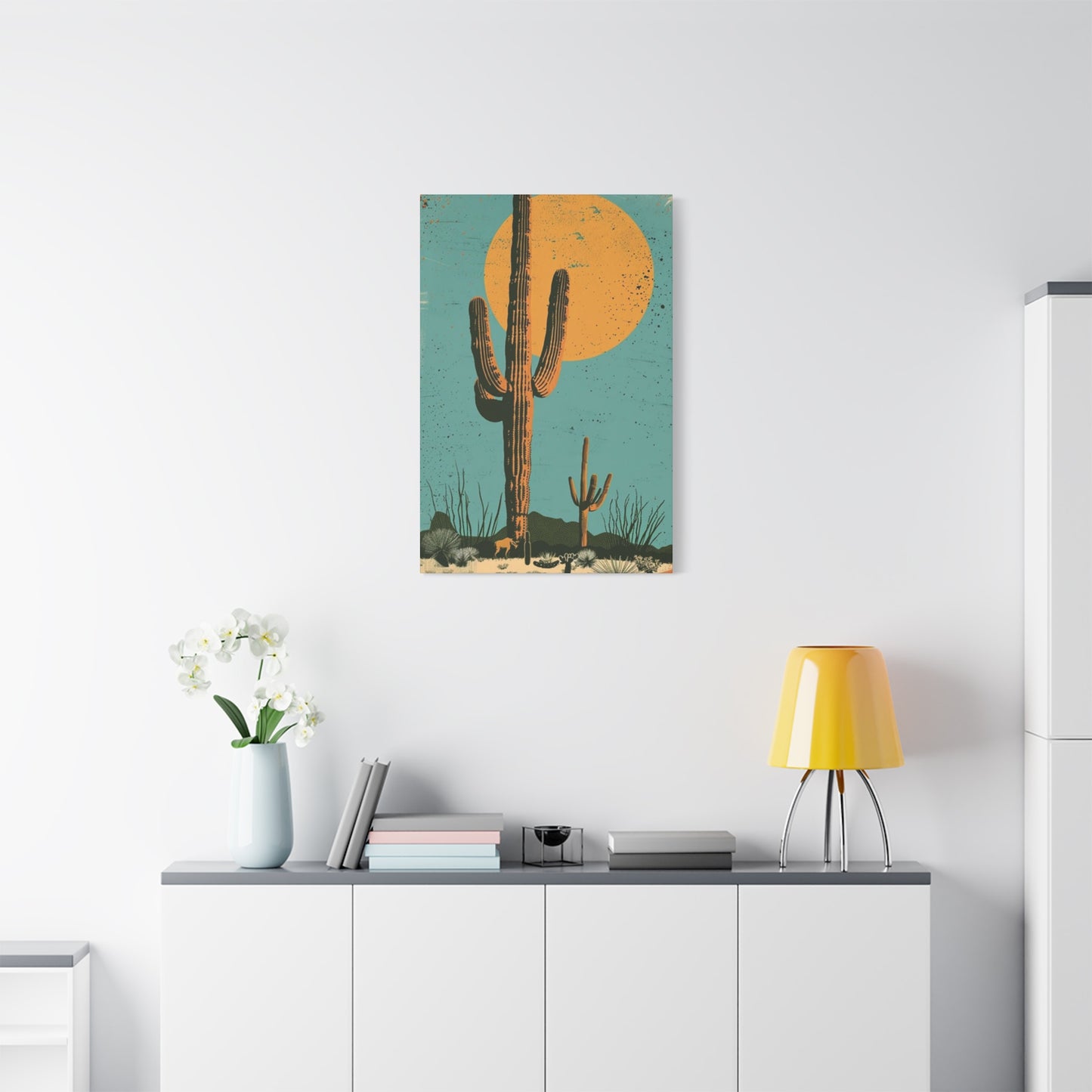 Large Cactus In Desert Wall Art & Canvas Prints