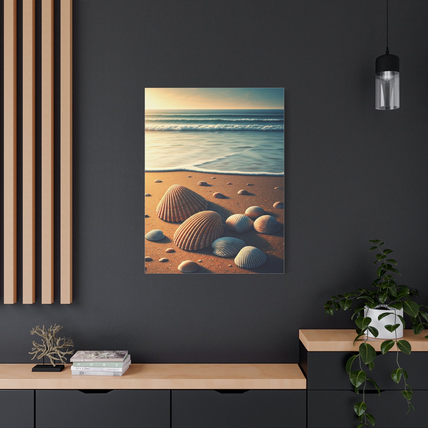 Seashell Collection on Warm Coastal Sand Wall Art & Canvas Prints