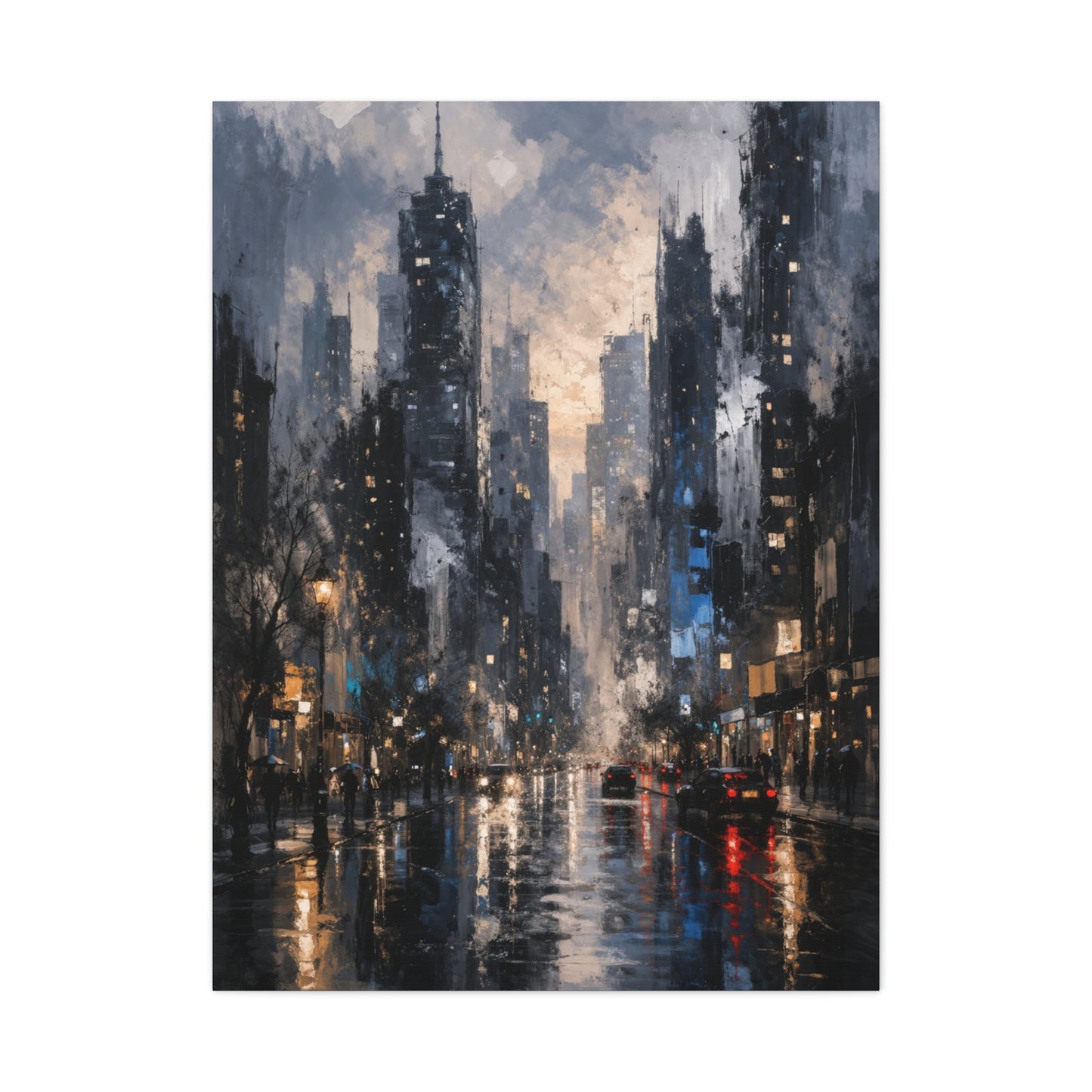 Rainy Cityscape Nights Wall Art & Canvas Print