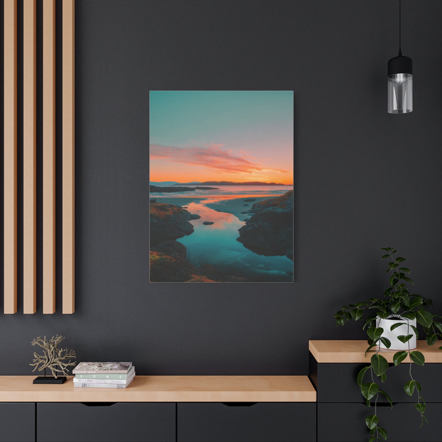 Coastal Sunset Horizon Reflection Wall Art & Canvas Print