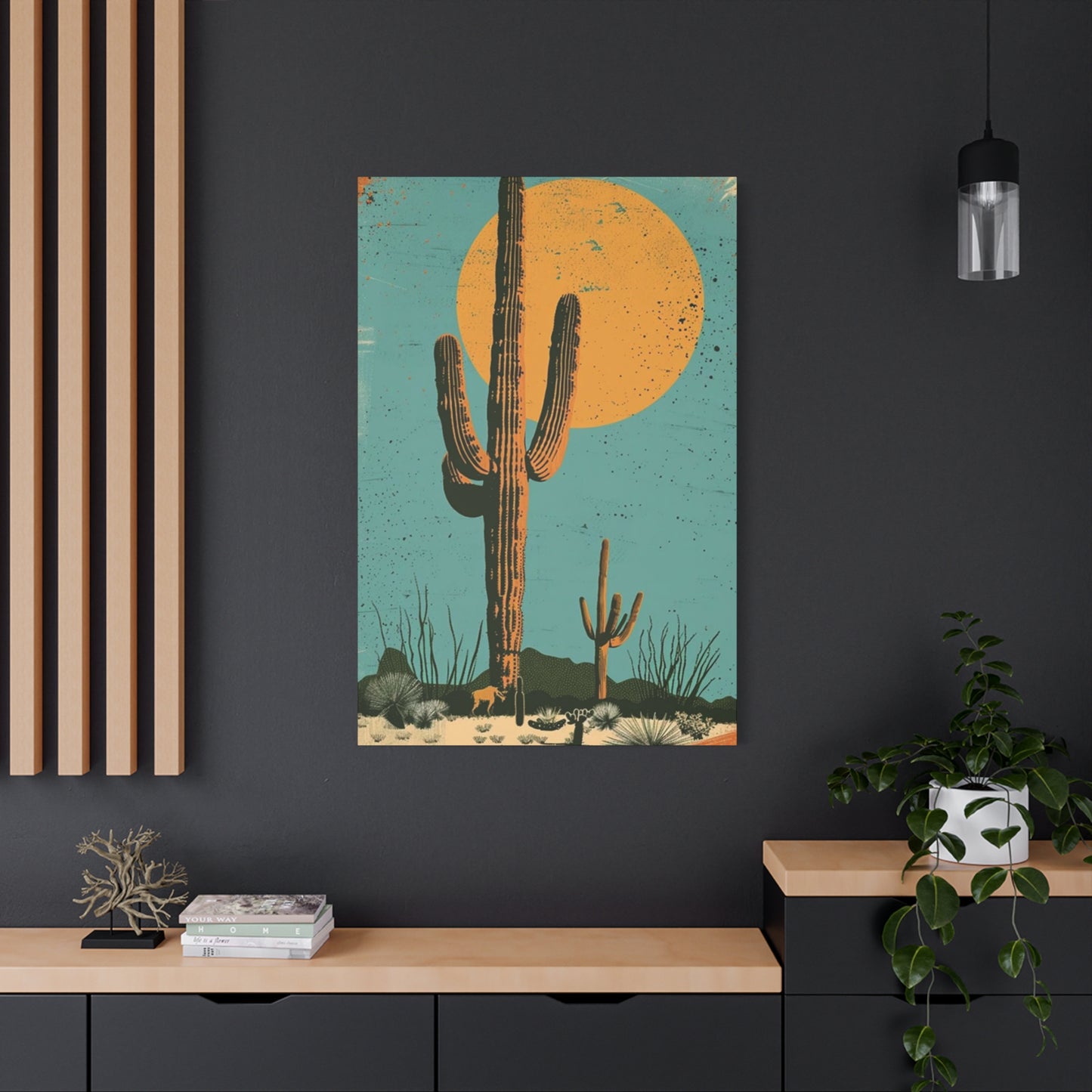 Large Cactus In Desert Wall Art & Canvas Prints