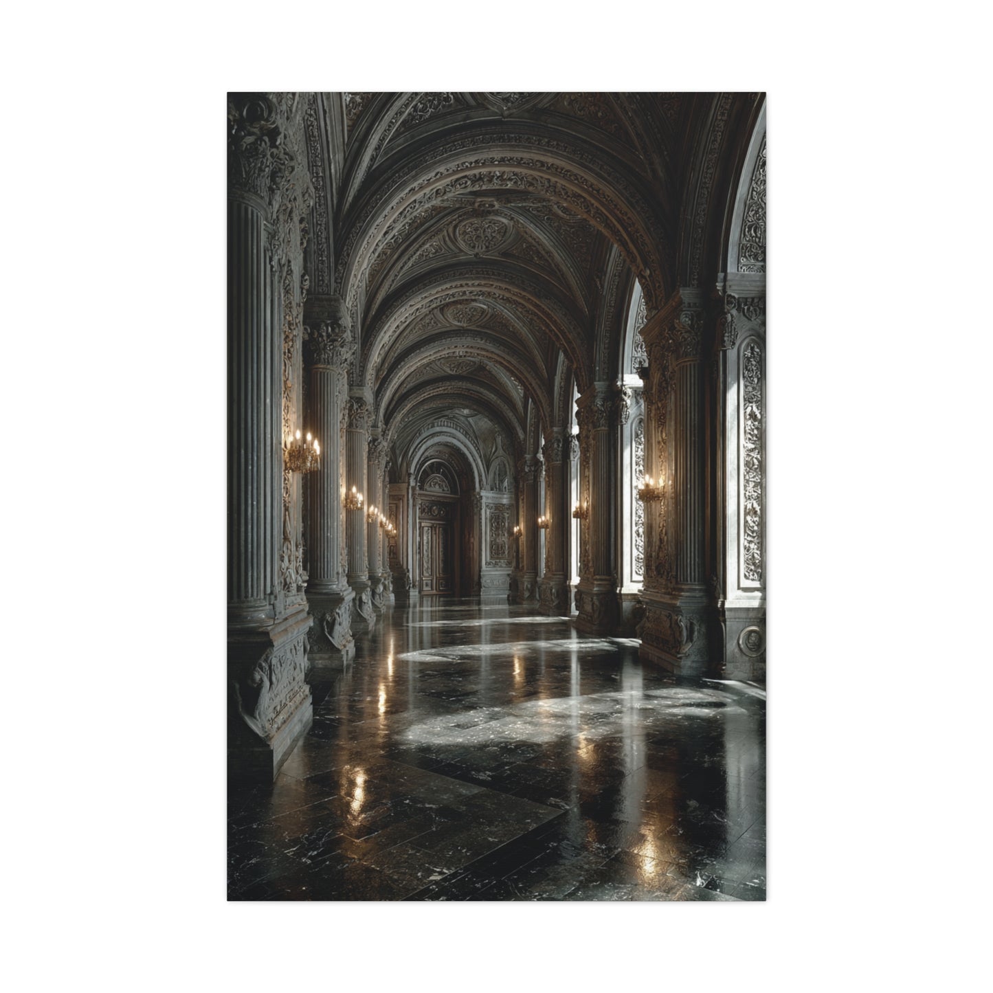 Grand Neoclassical Corridor Wall Art & Canvas Print