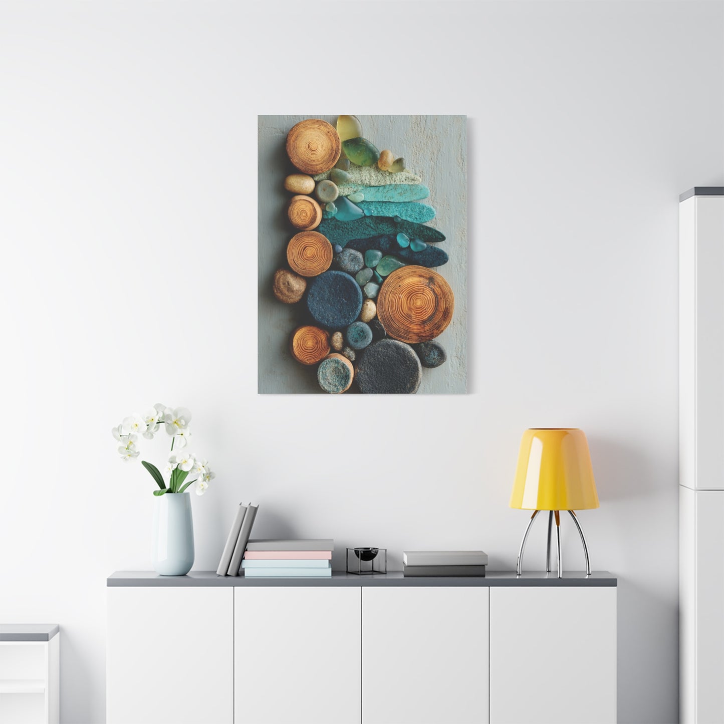 Driftwood and Sea Stone Abstract Wall Art & Canvas Print