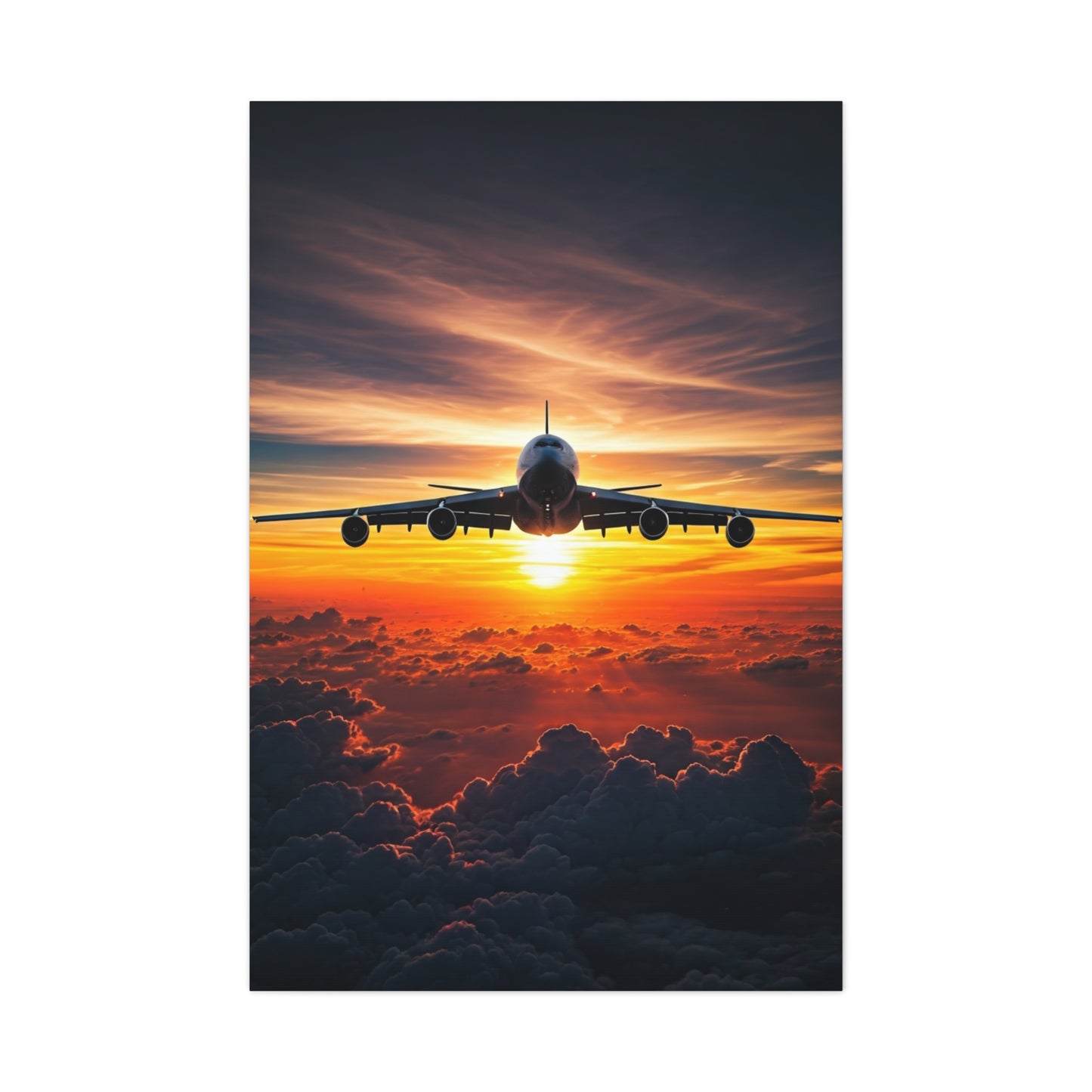 Sunset Flight Above the Clouds Wall Art & Canvas Prints