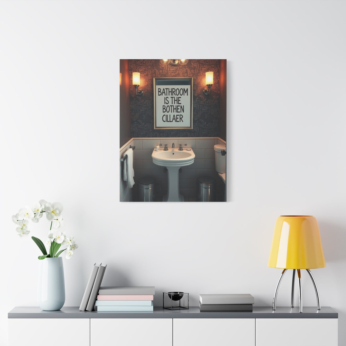Elite Bathroom Humor Art Vision Wall Art & Canvas Print