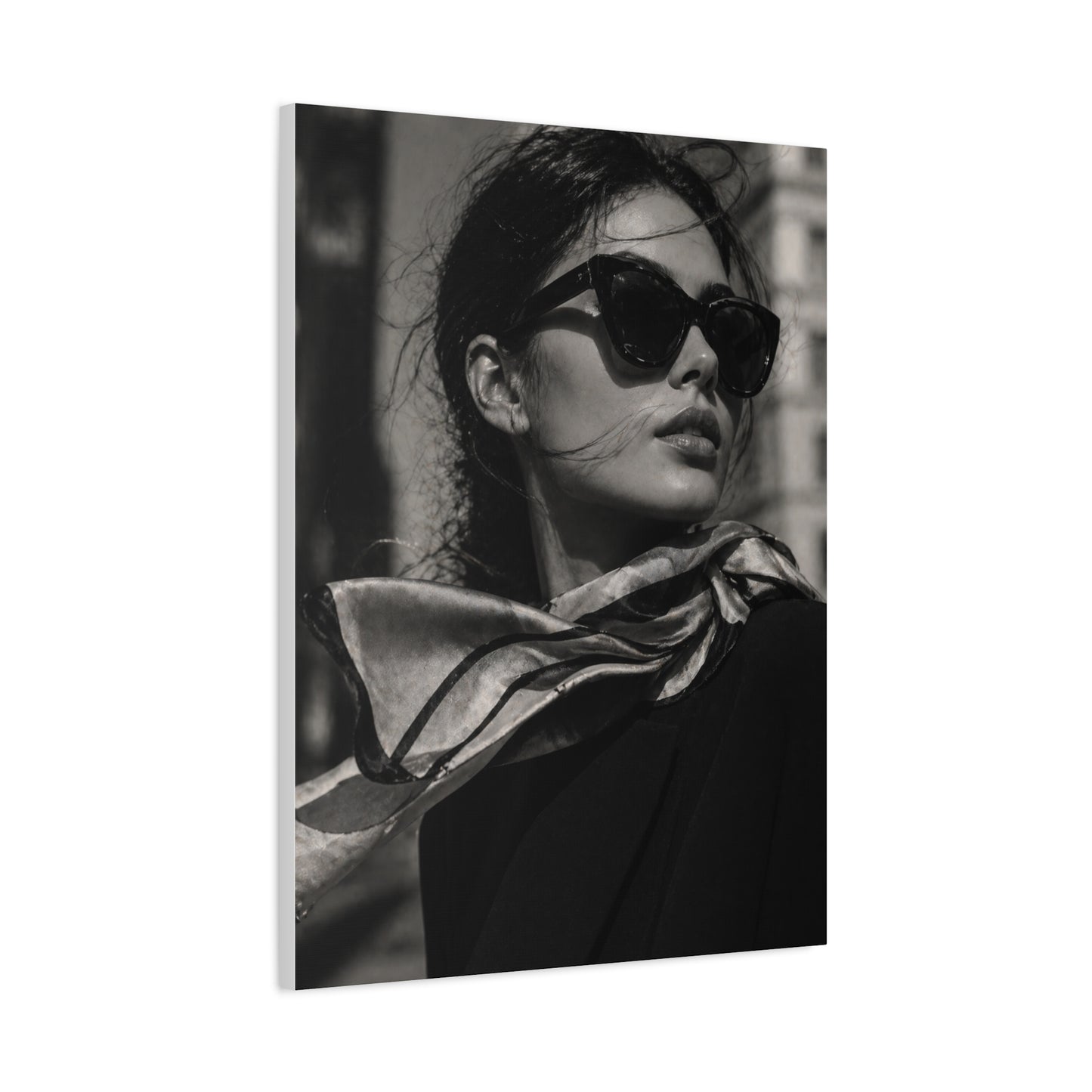 High-Fashion Sunglasses Portrait Wall Art & Canvas Print