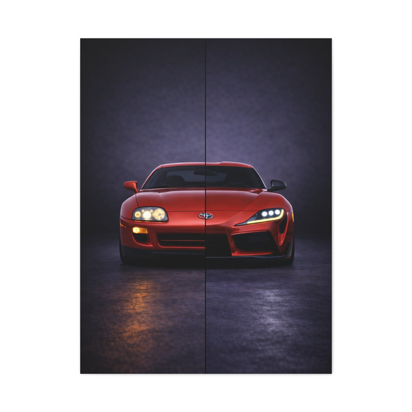 Toyota Supra Split Mk4 vs Mk5 Evolution Wall Art & Canvas Prints