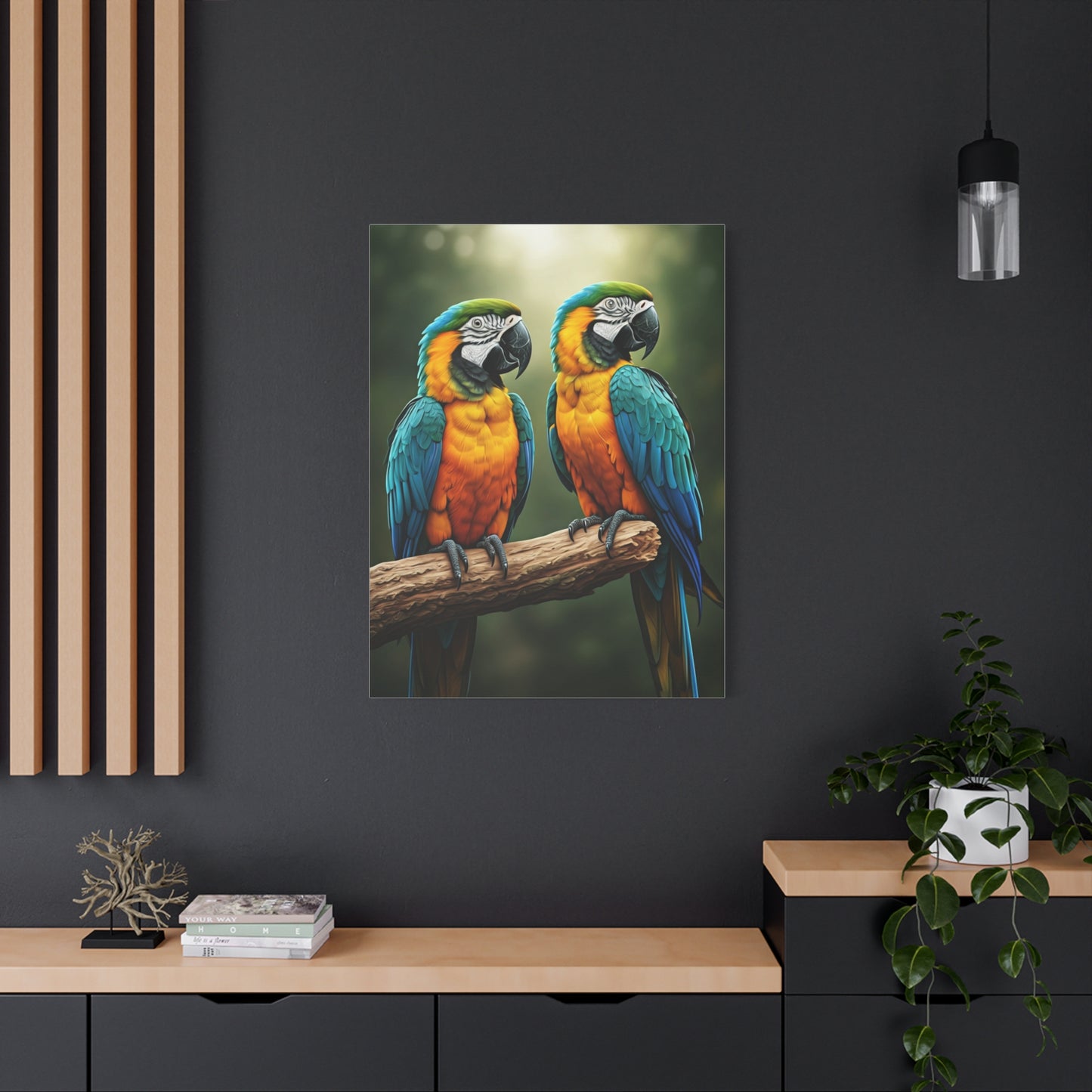 Blue & Gold Macaw Duo Wall Art & Canvas Prints