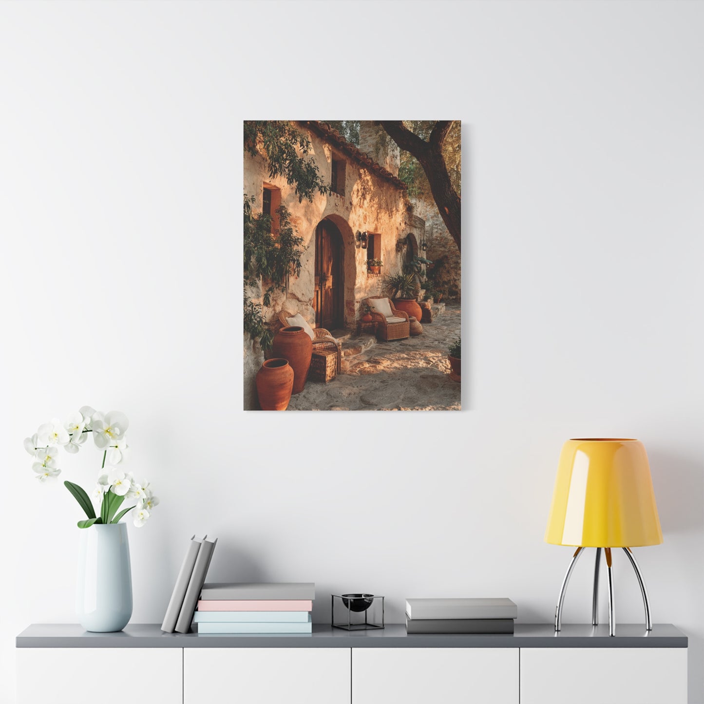 Mediterranean Farmhouse Courtyard Wall Art & Canvas Print