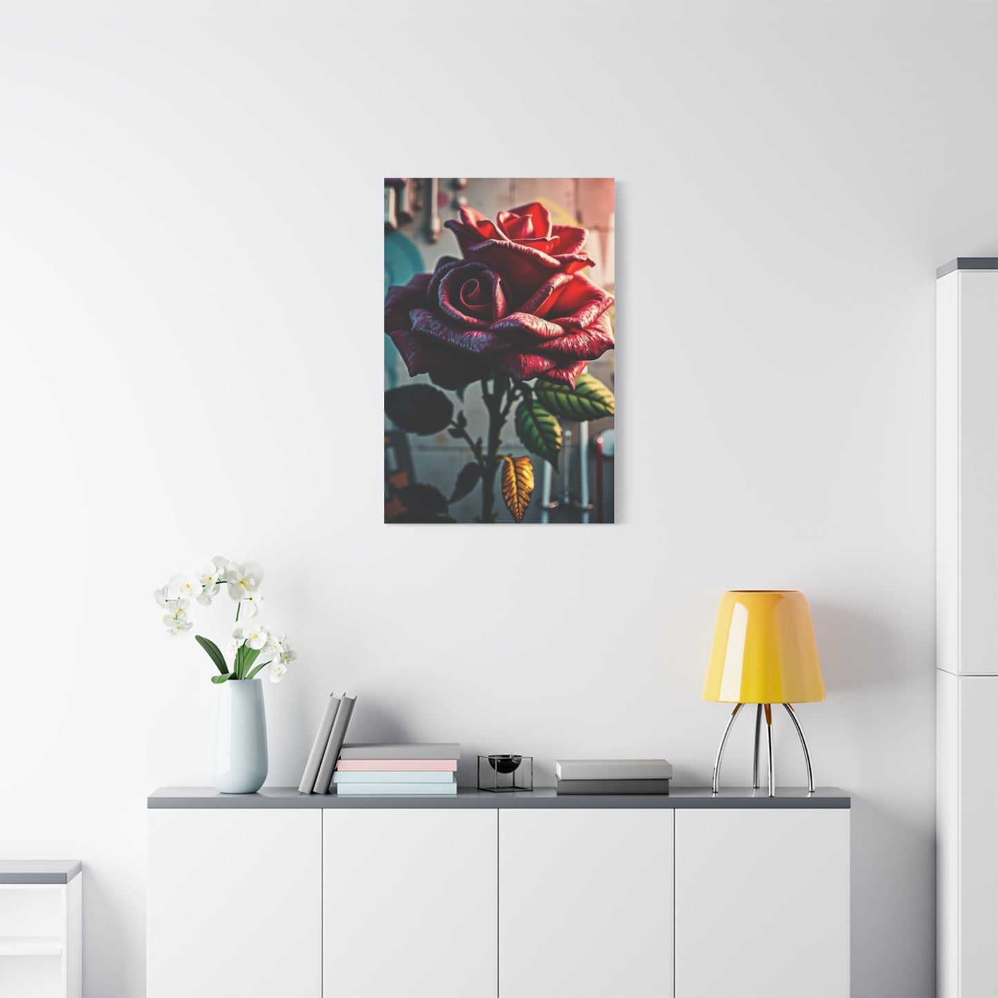 Regal Petals Street Canvas Wall Art & Canvas Print