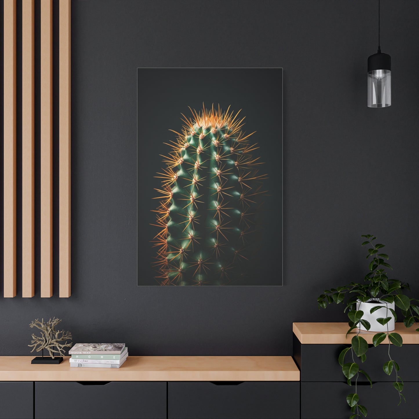 Golden Spine Barrel Cactus Close-Up Wall Art & Canvas Prints